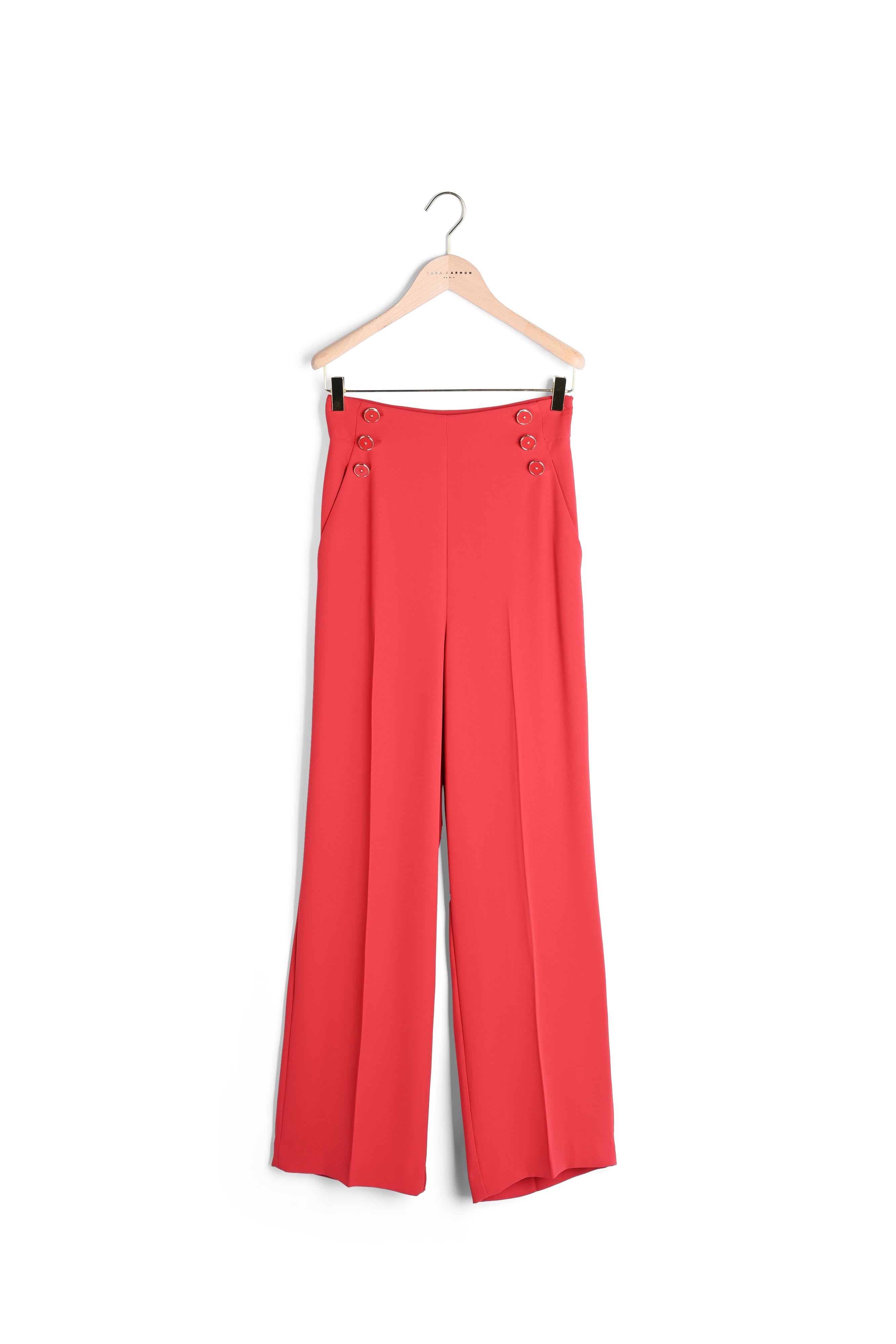 Pantalon Pilar rouge en crêpe Faume - seconde main