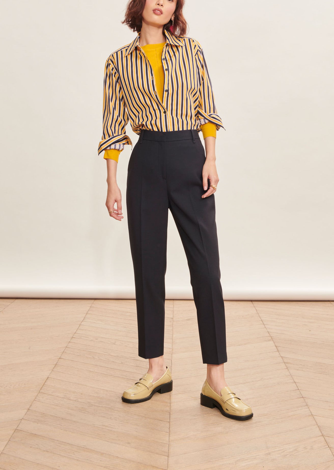 Pantalon Philippine bleu nuit en laine froide Faume - seconde main