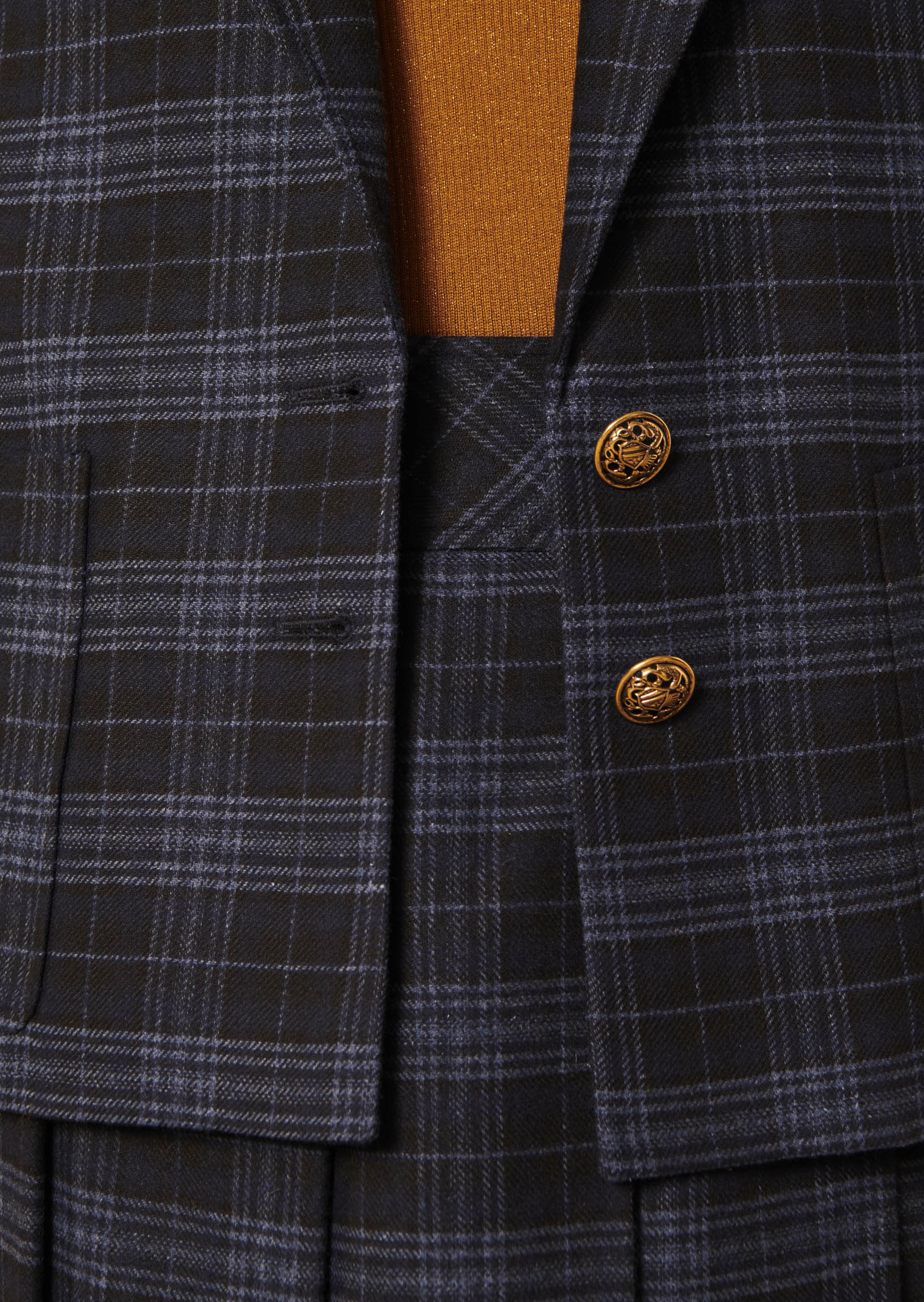 Veste Valy bleu nuit en tartan Faume - seconde main