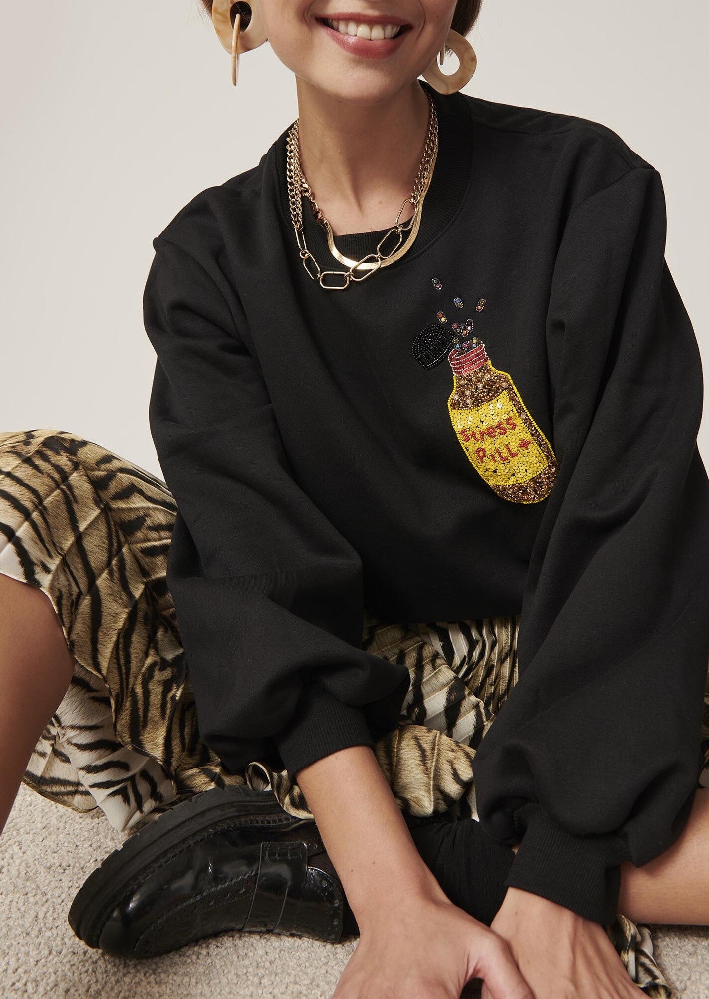 Sweat Pills noir en molleton Faume - seconde main