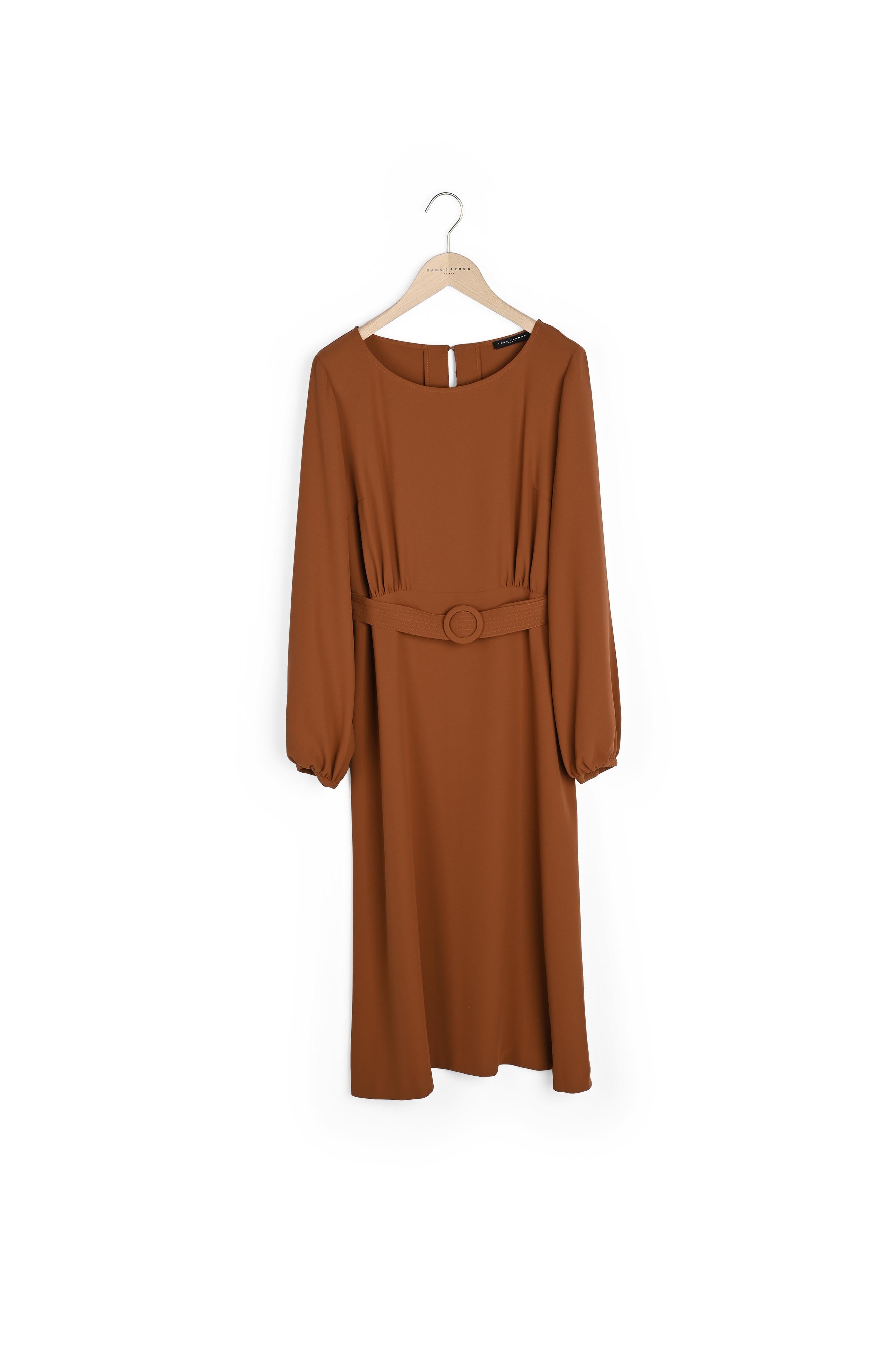 Robe Rillyta marron en crêpe Faume - seconde main