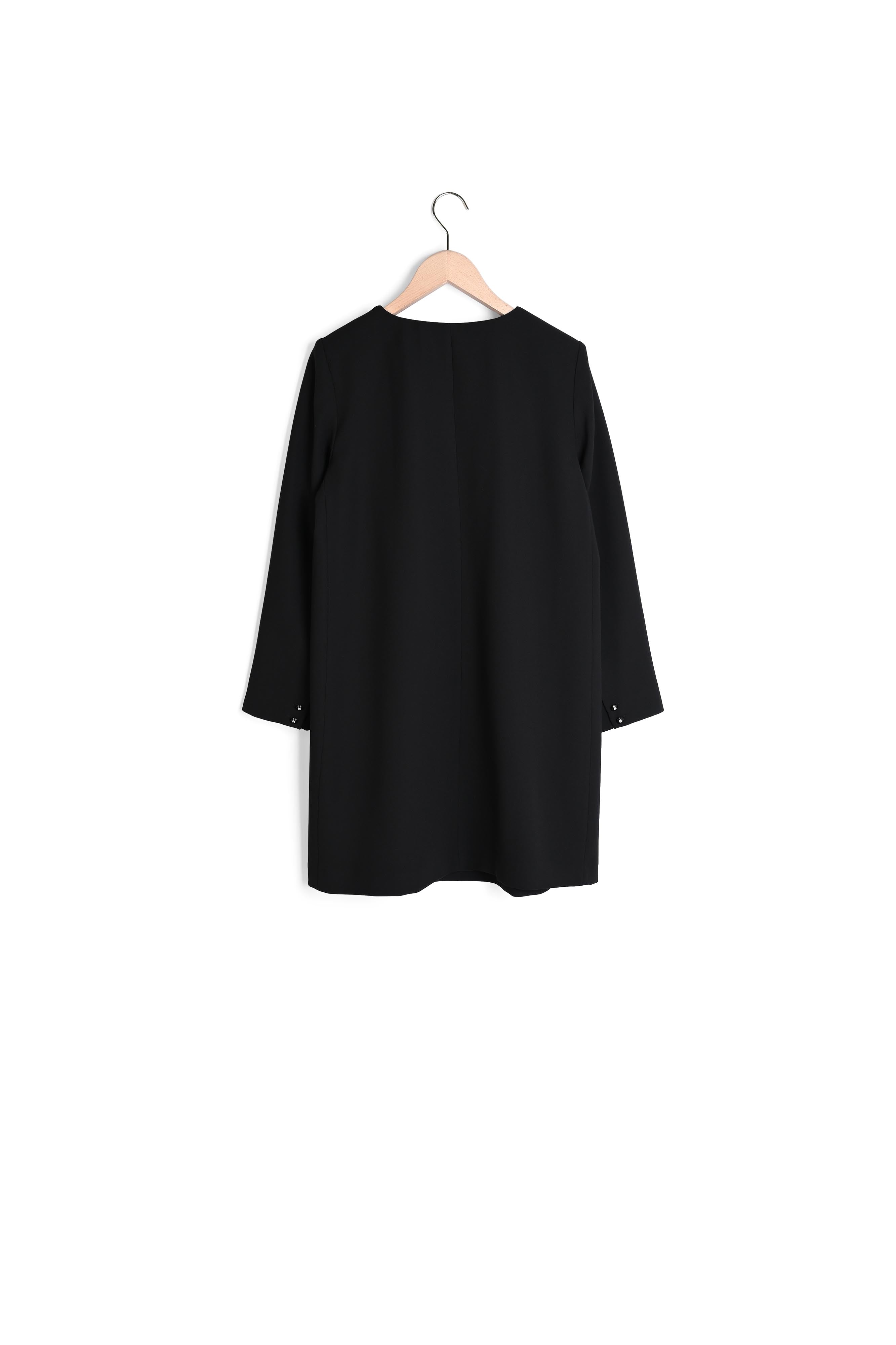 Robe Rhea noire en crêpe Faume - seconde main