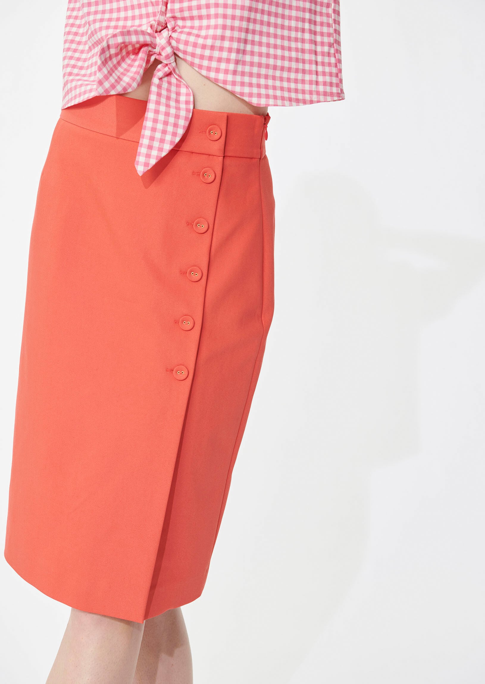 Jupe Josée rouge en coton Faume - seconde main