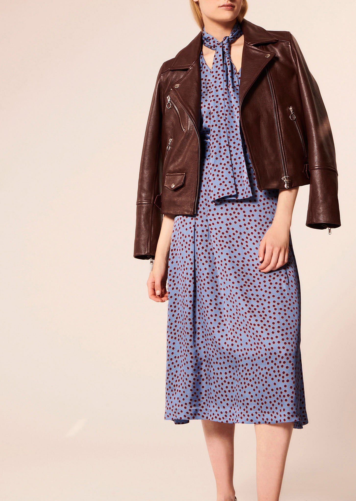 Robe Ranya bleue imprimé à pois Faume - seconde main