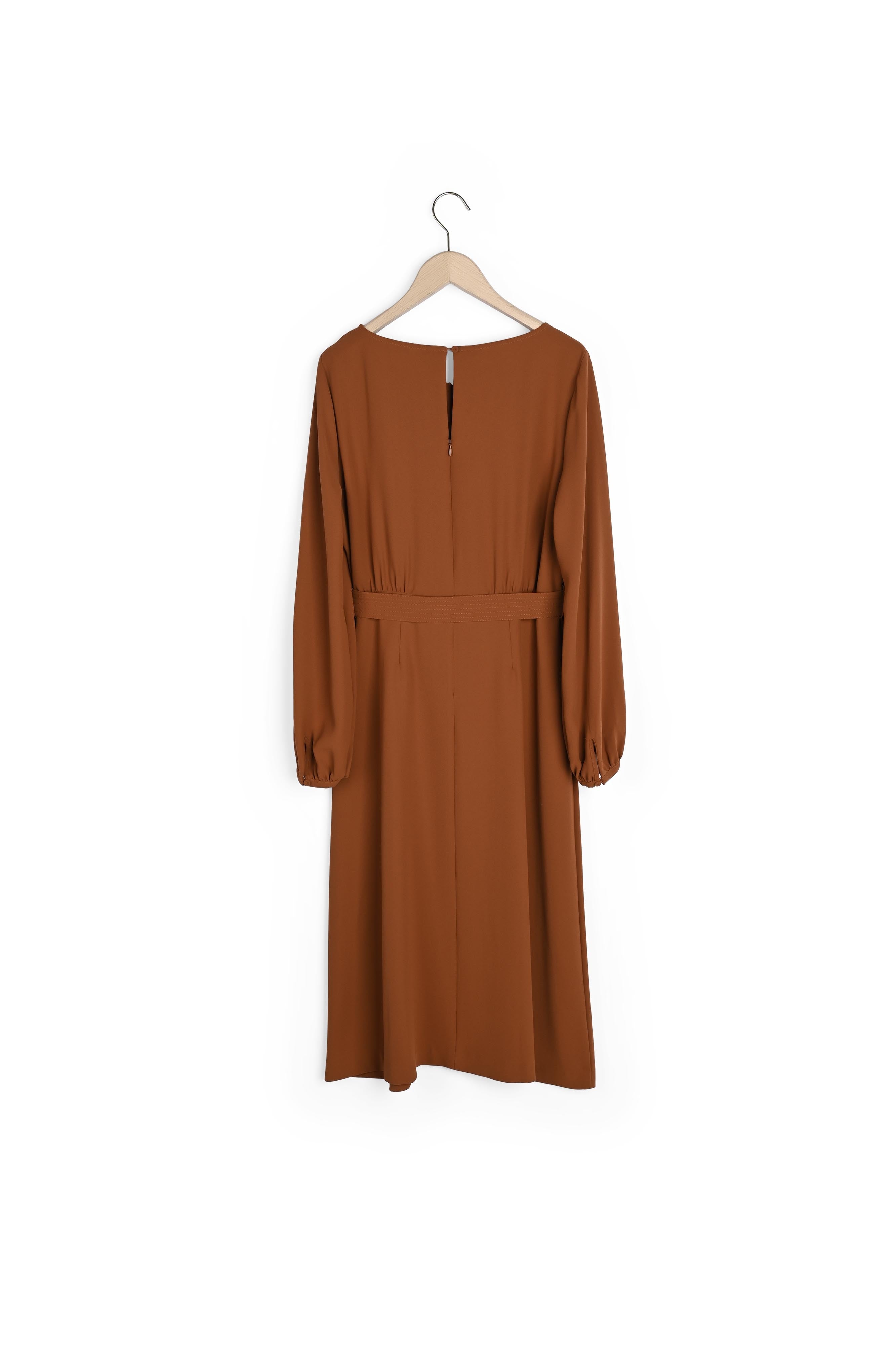 Robe Rillyta marron en crêpe Faume - seconde main