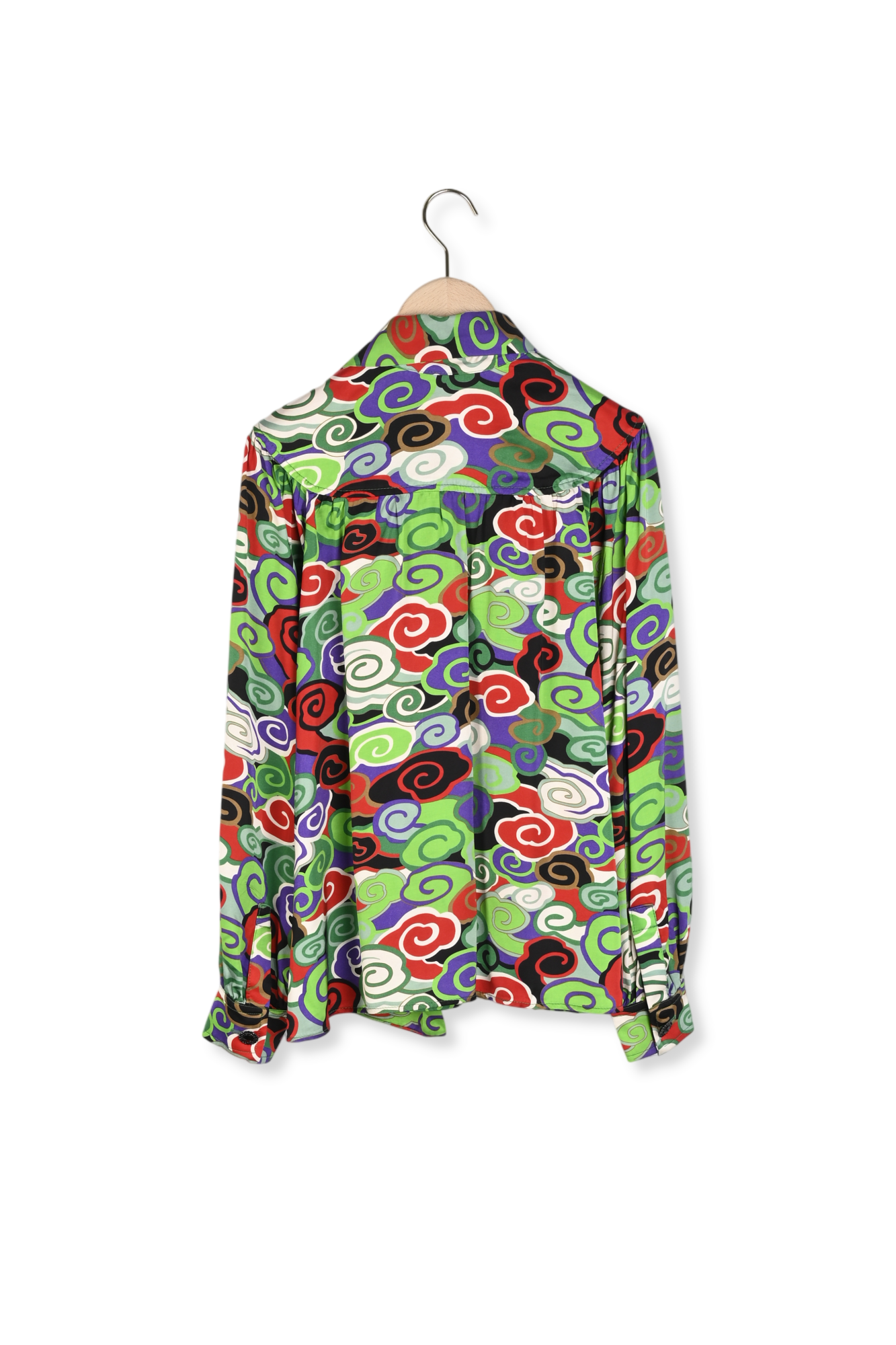 Top Titien vert imprimé en satin fluide Faume - seconde main