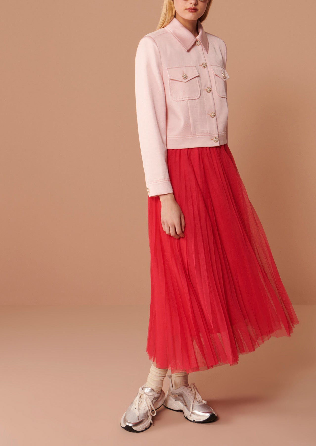 Veste Vascano rose pâle en coton satiné Faume - seconde main