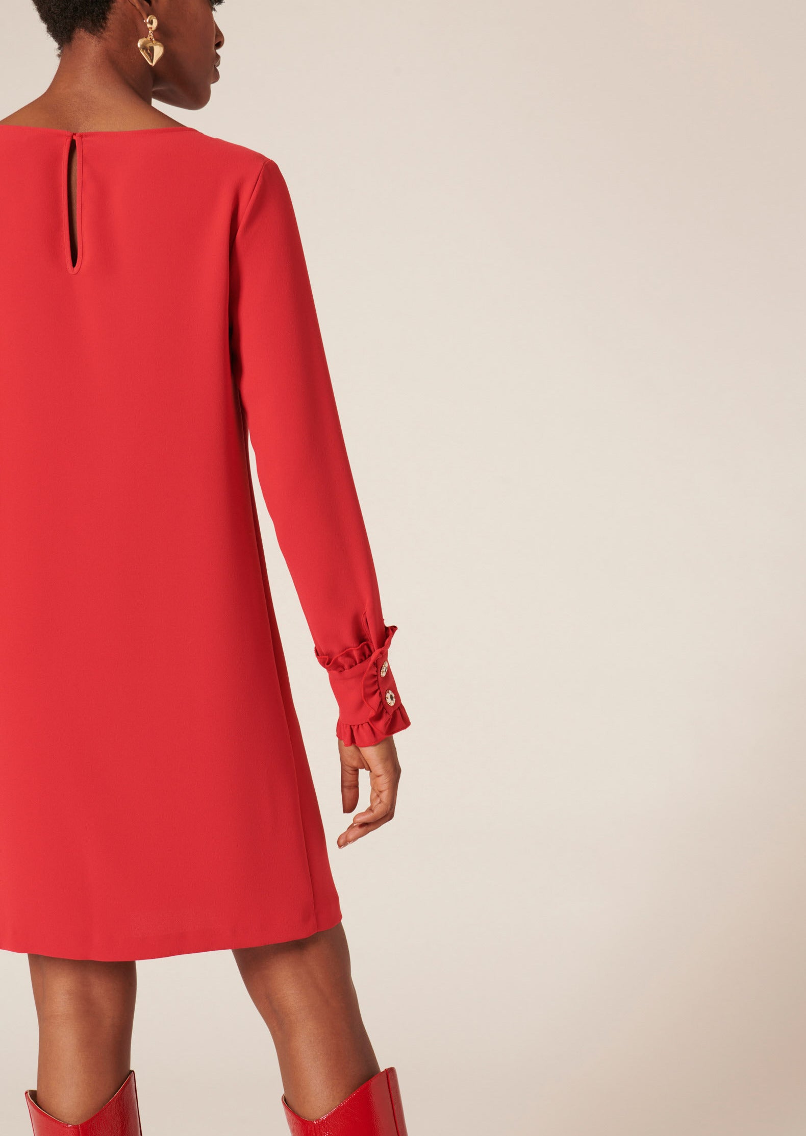 Robe Renaude rouge en crêpe Faume - seconde main