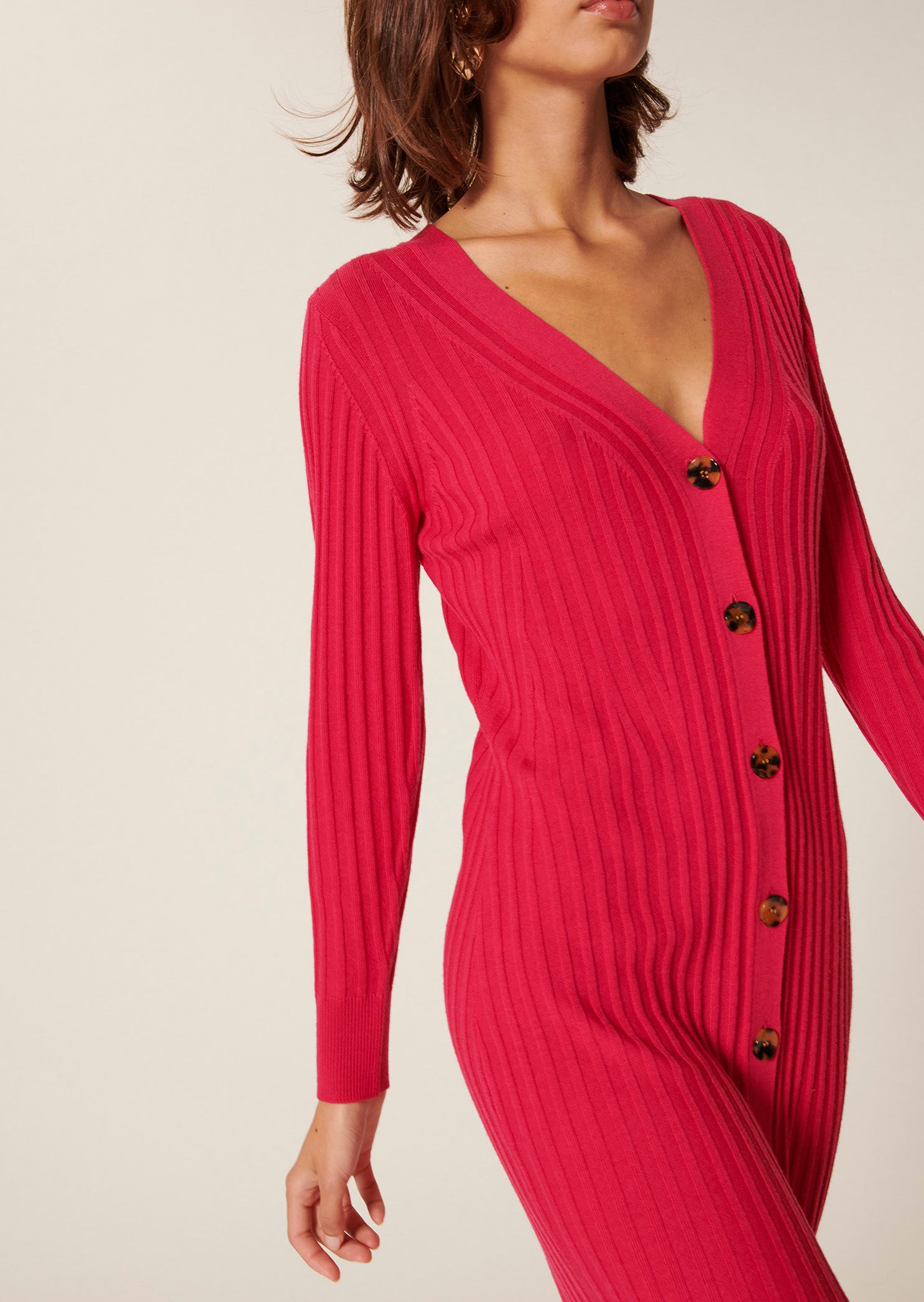 Robe Rydel rose en laine merinos Faume - seconde main