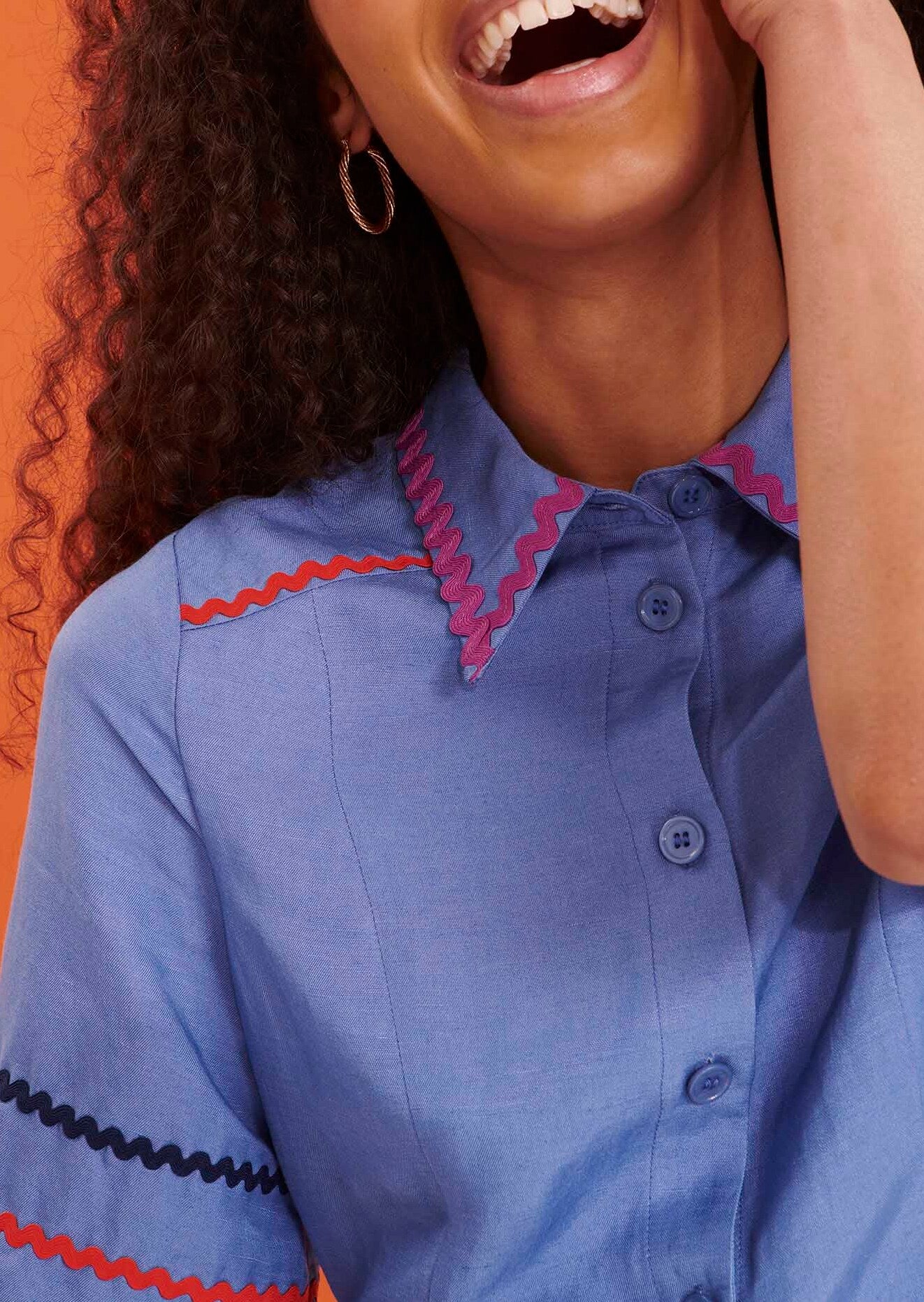 Robe chemise Rypika bleue en lin Faume - seconde main