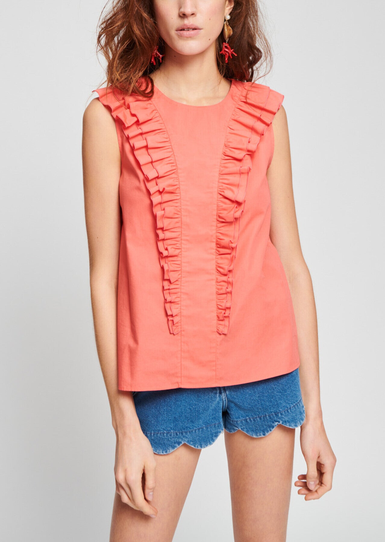 Top sans manches en popeline légère Faume - seconde main