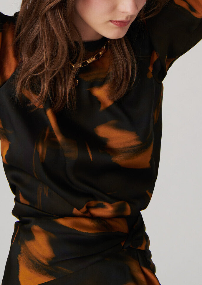 Top Terra esprit t-shirt imprimé ondes sur twill Faume - seconde main