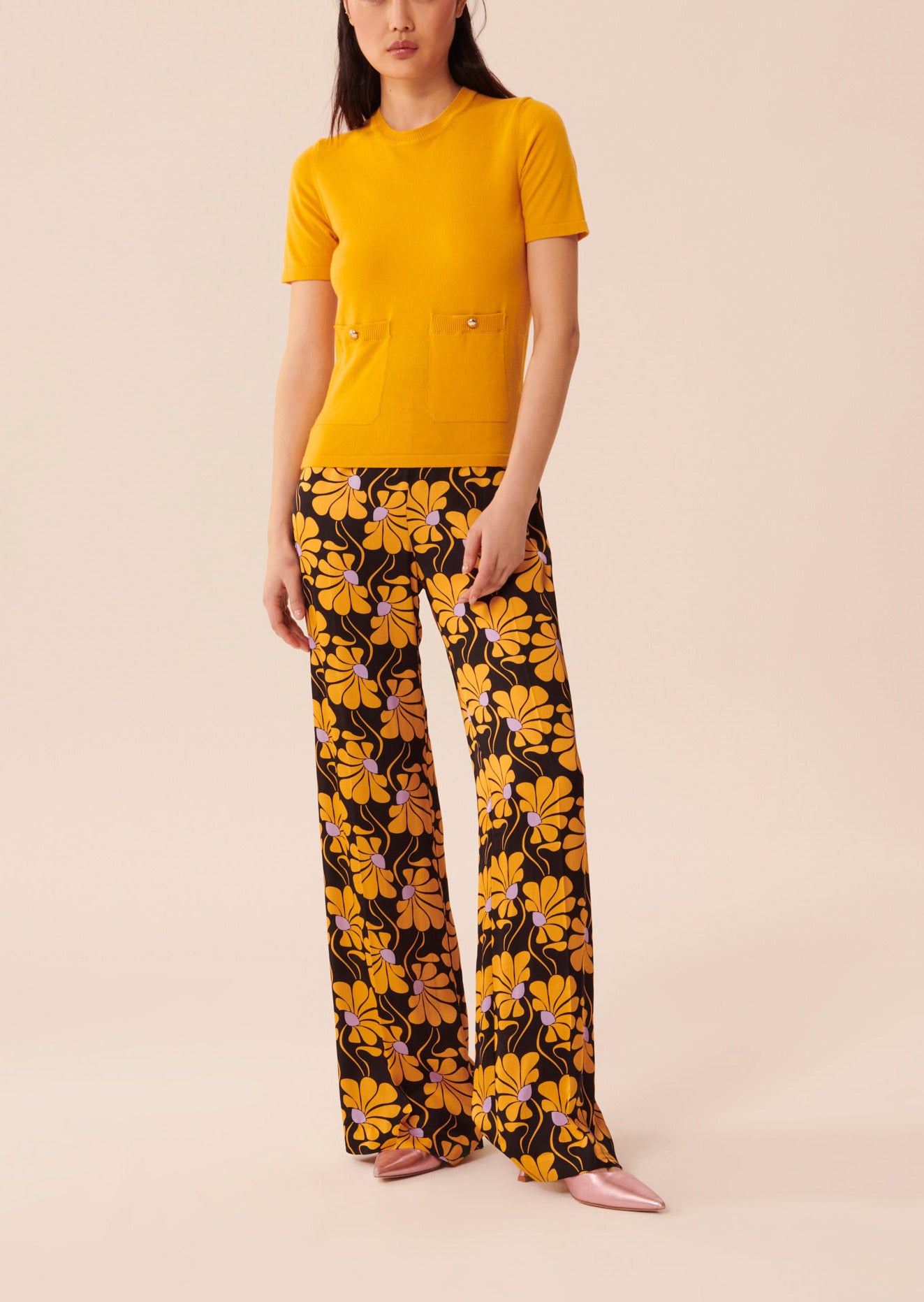 Pull Ponna jaune en coton fin Faume - seconde main