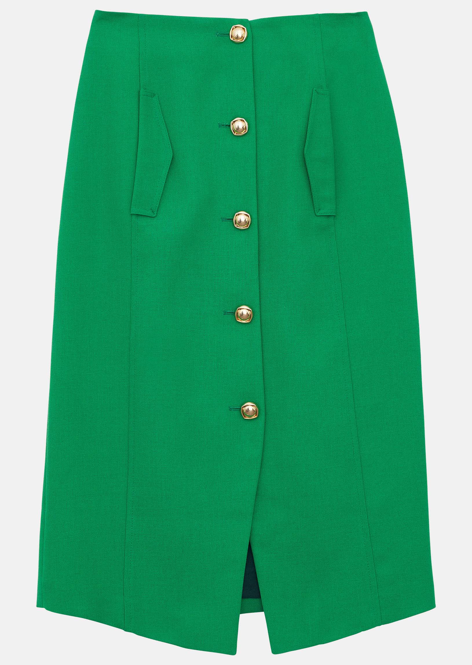 Jupe Jacoba verte en toile tailleur Faume - seconde main