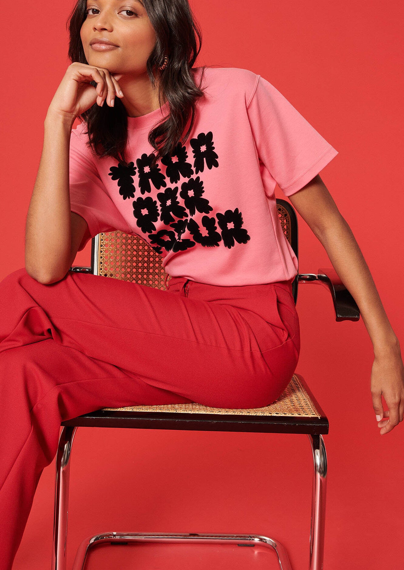 T-shirt Trefle rose en coton Faume - seconde main