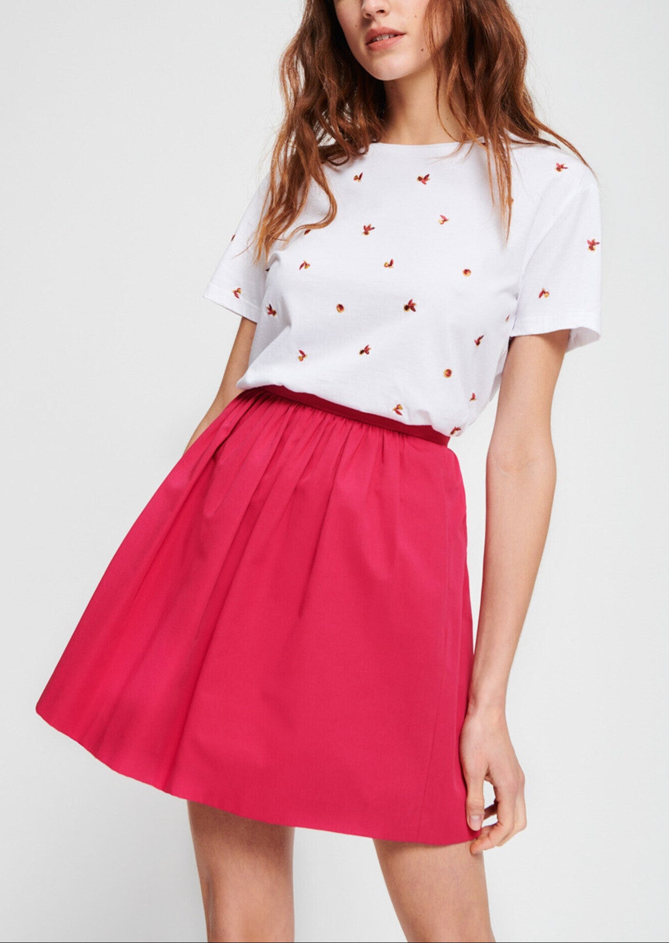 Jupe courte azalée en ottoman Faume - seconde main