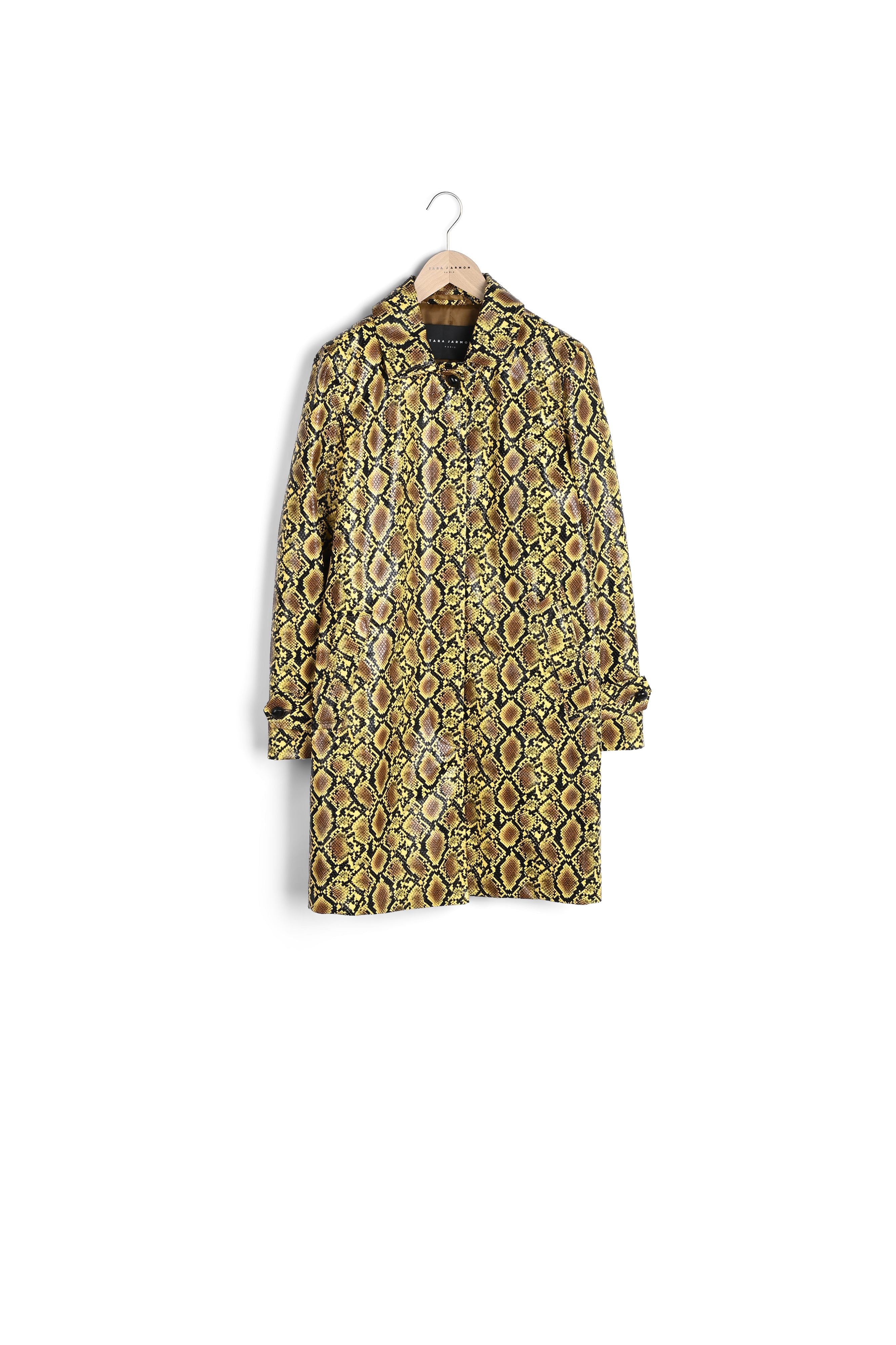 Manteau Maina jaune motif python Faume - seconde main