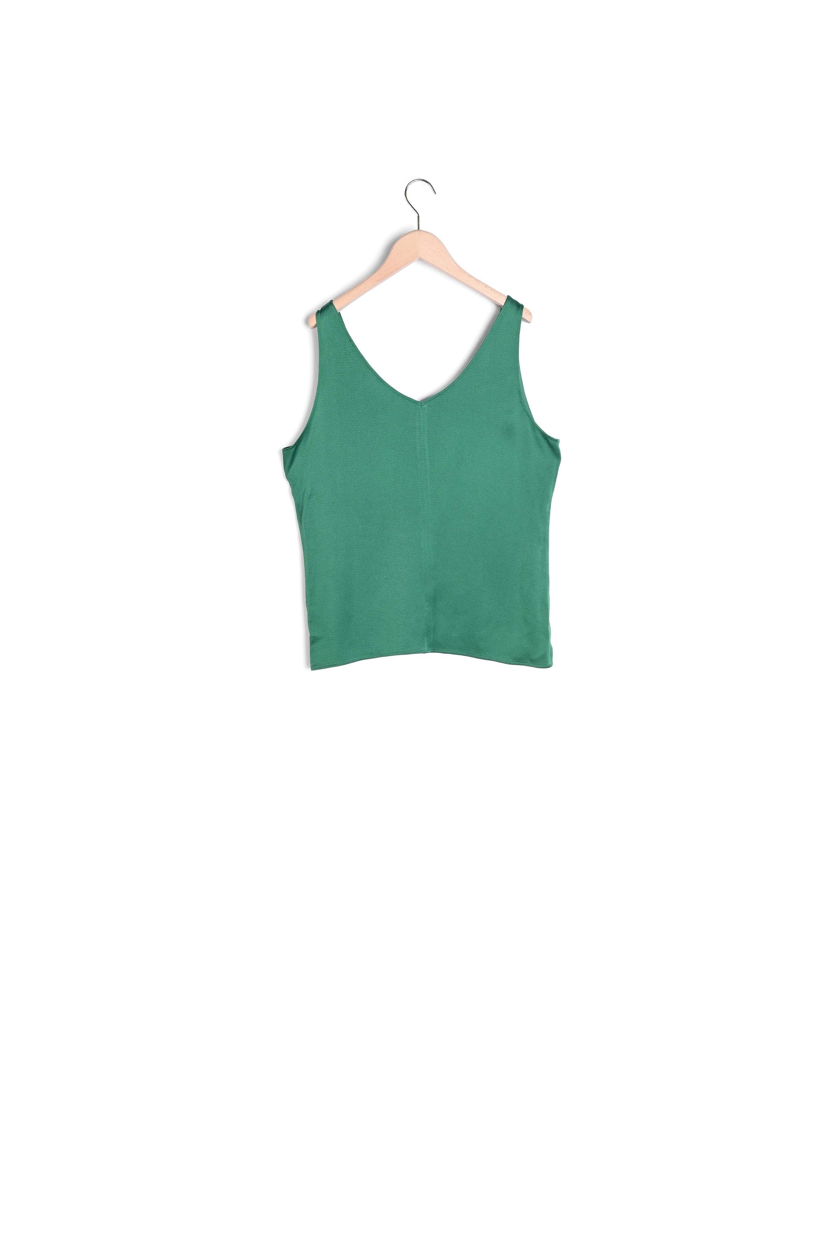 Débardeur Telia en crêpe martelé vert Faume - seconde main