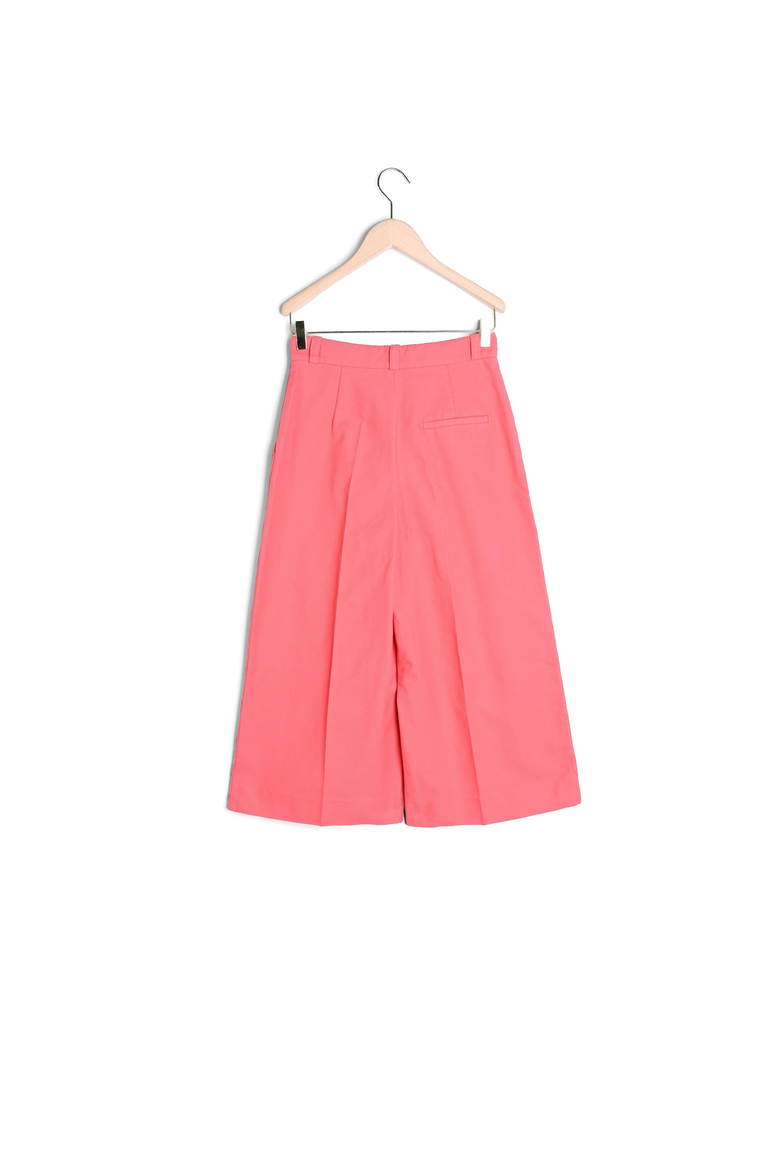 Pantalon jambes larges vieux rose en coton piqué Faume - seconde main