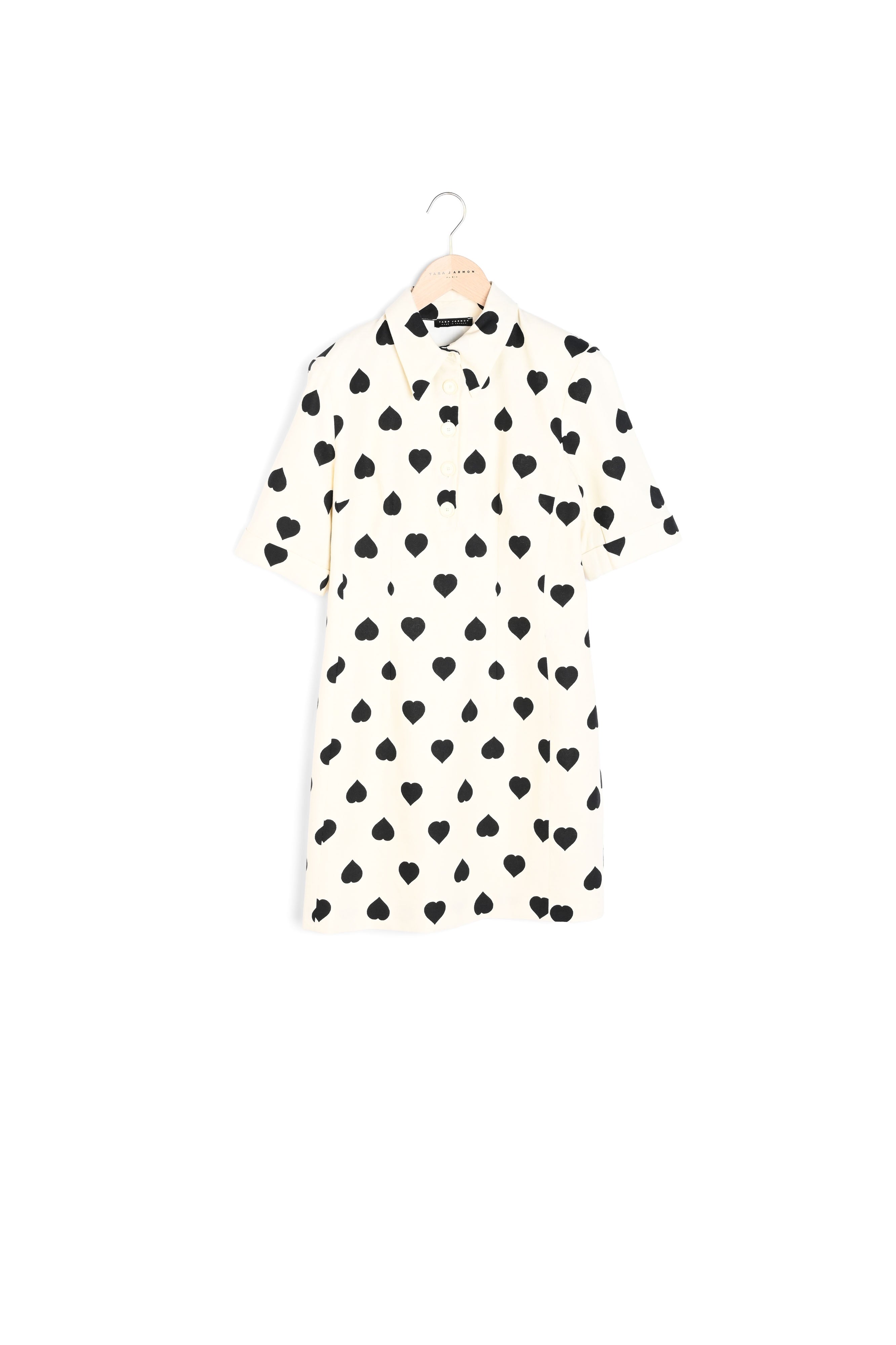 Robe Robin écrue à motif coeur noir Faume - seconde main