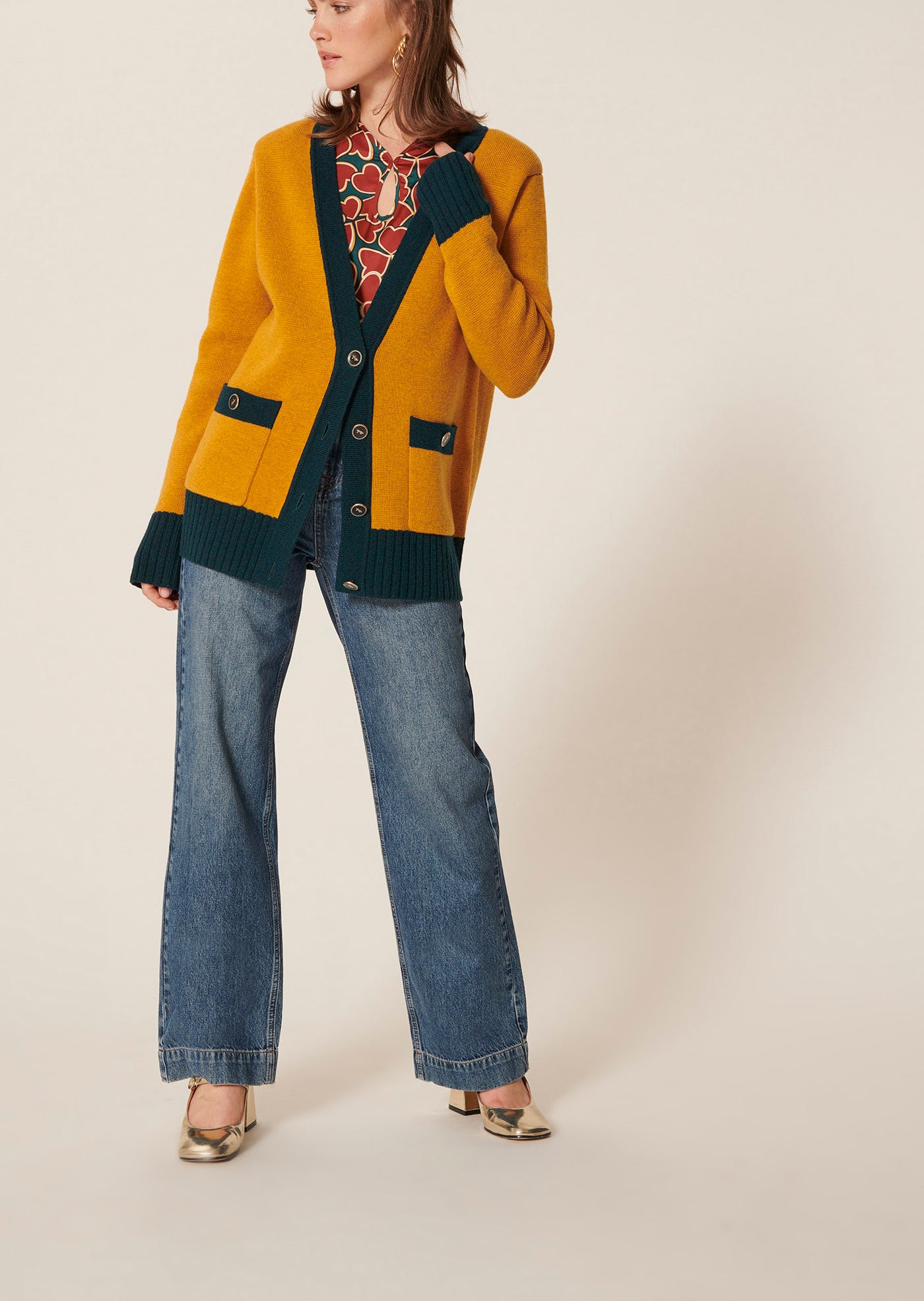 Gilet Gia jaune en laine Faume - seconde main