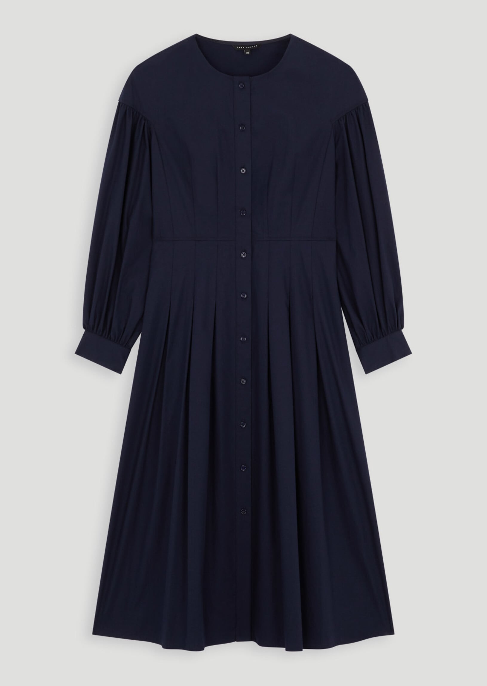 Robe chemise en popeline de coton bleu nuit Faume - seconde main