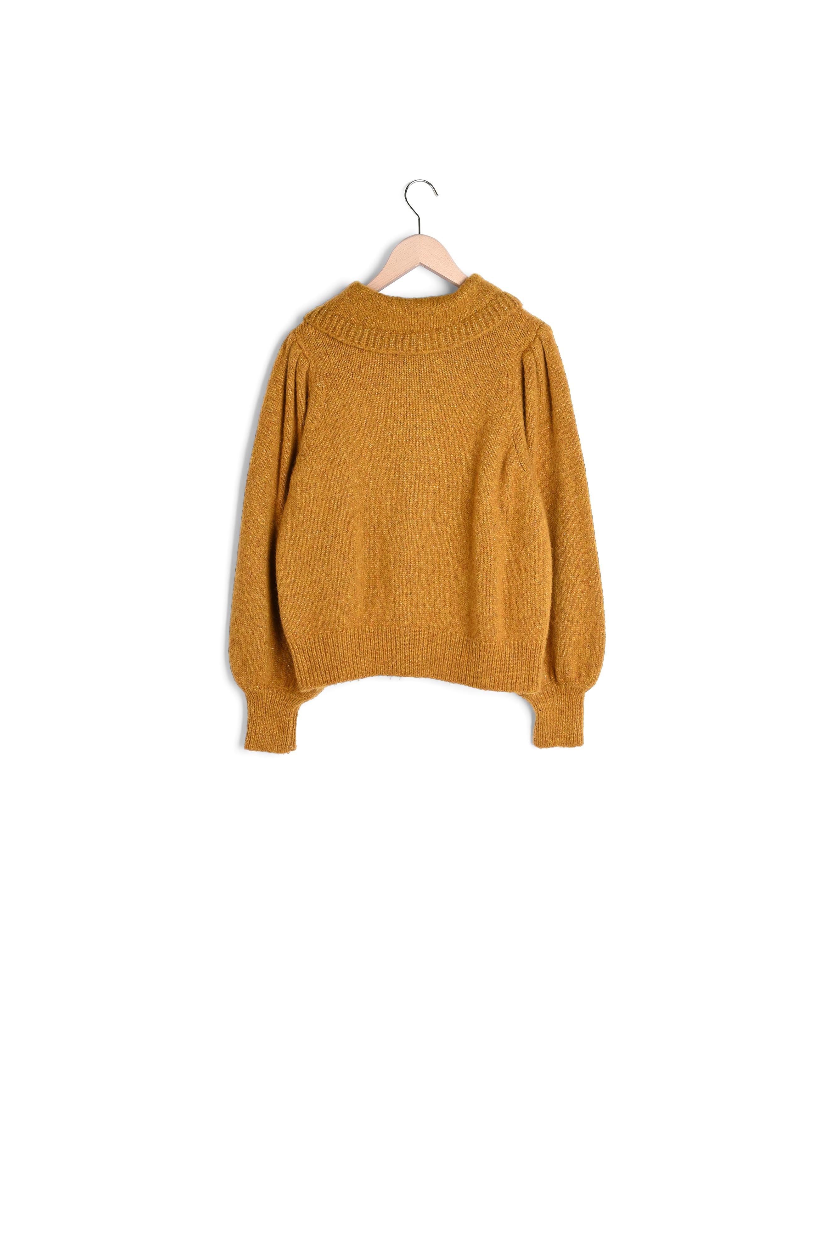 Pull Pompon jaune en laine et alpaga Faume - seconde main