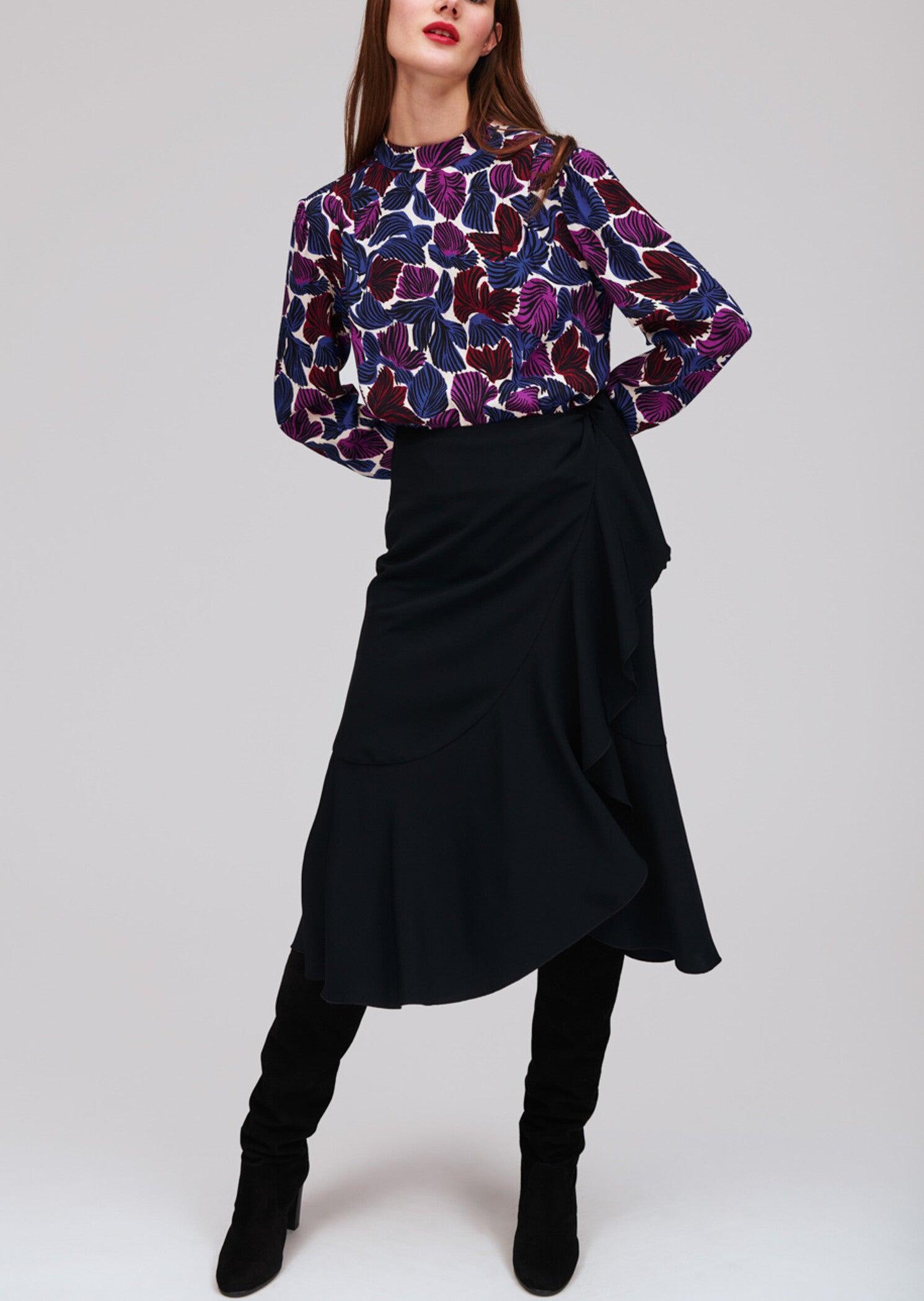 Jupe longue noire en viscose Faume - seconde main