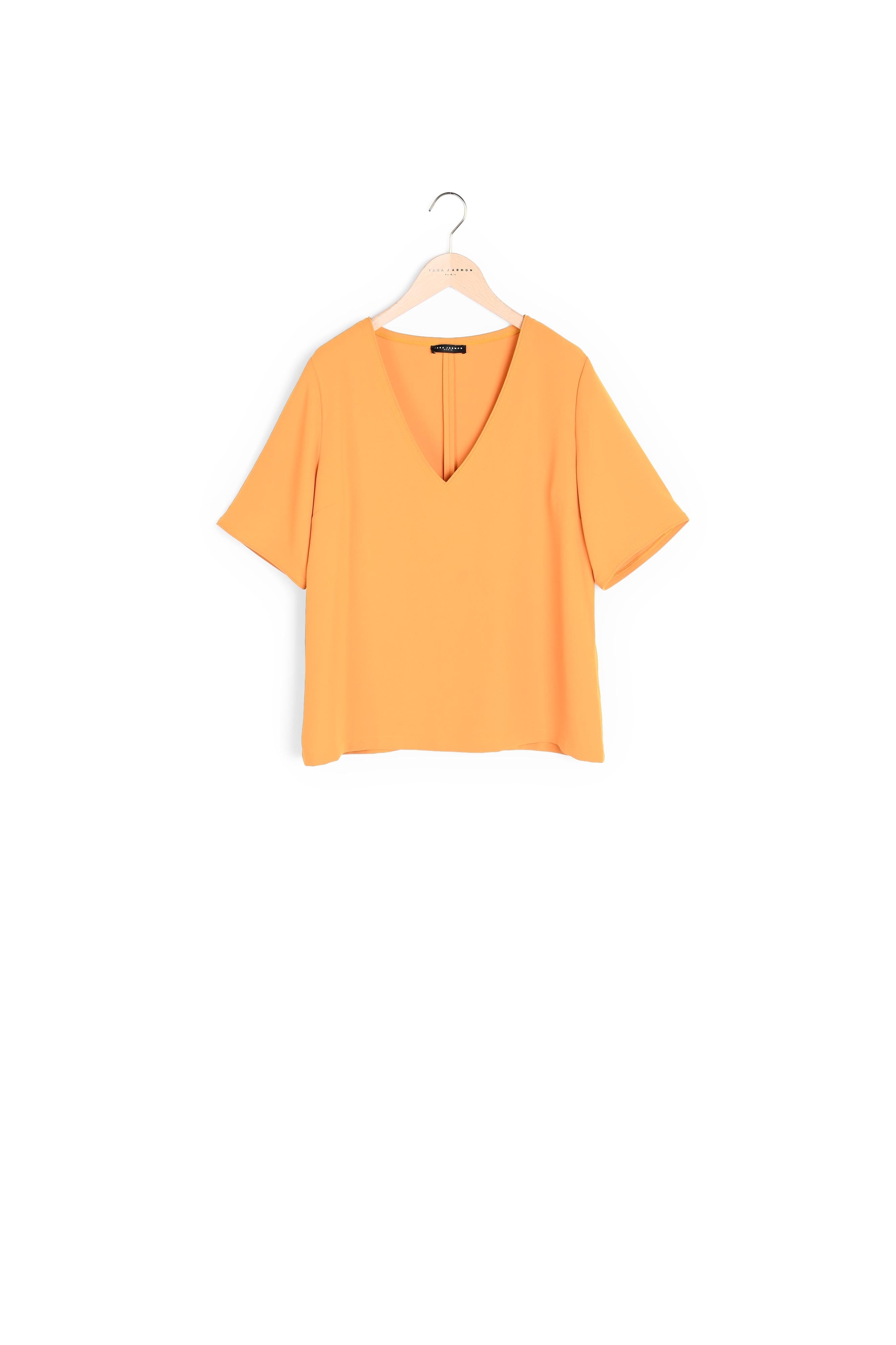 Top Toscane jaune en crêpe Faume - seconde main