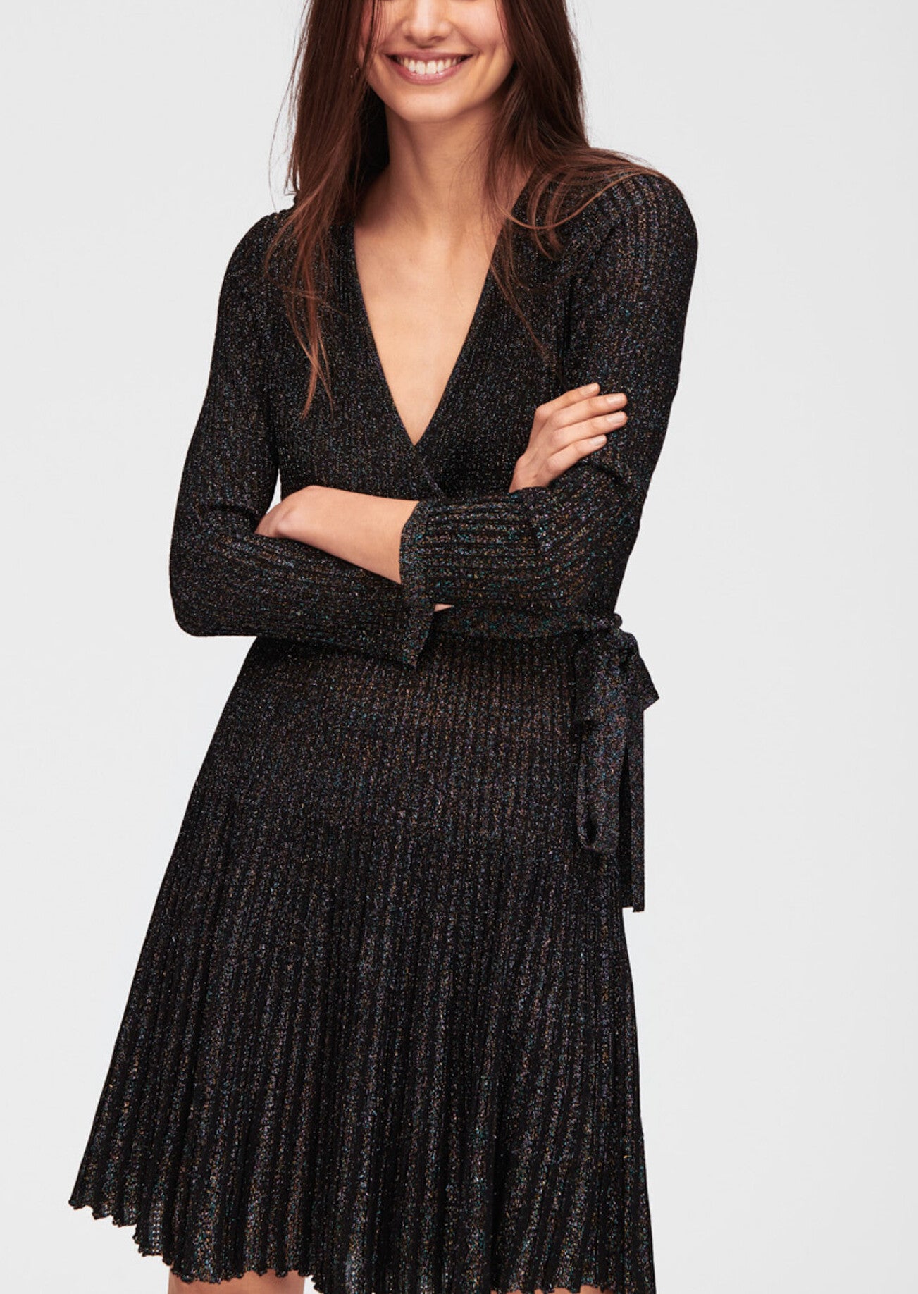 Maille noire plissée en lurex Faume - seconde main