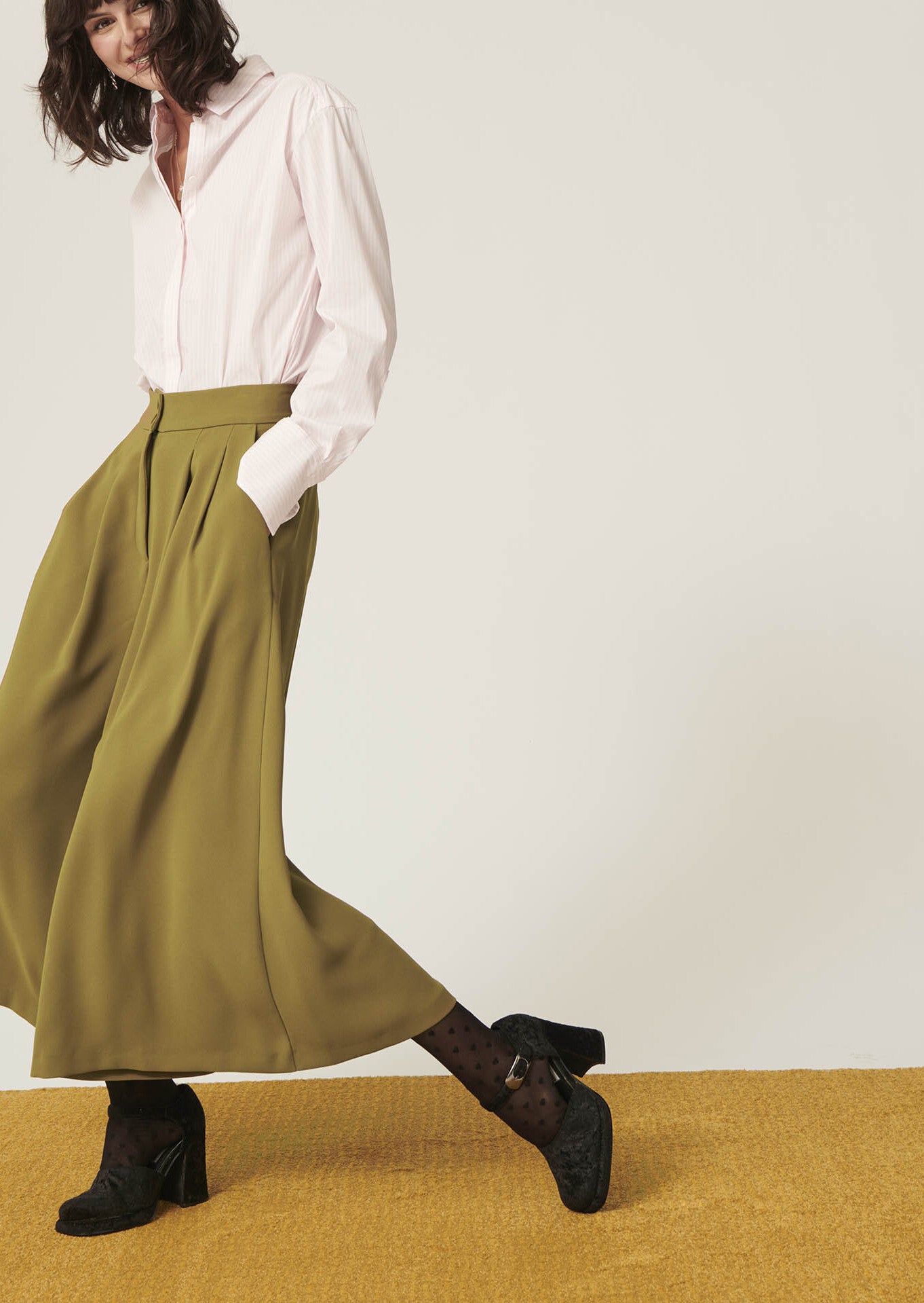 Pantalon Patsy bronze en crêpe Faume - seconde main