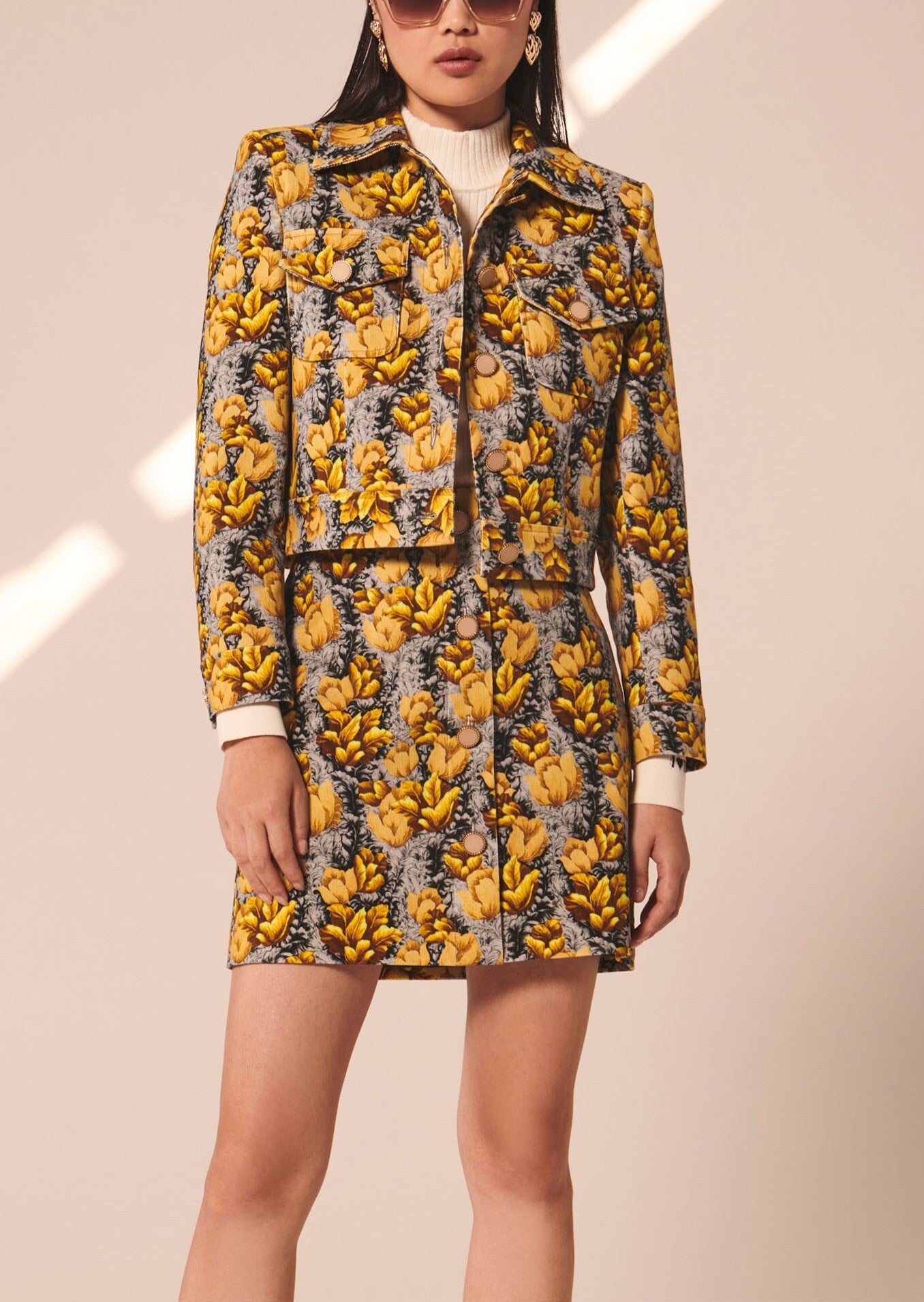 Veste Vascano grise imprimé à fleurs Faume - seconde main