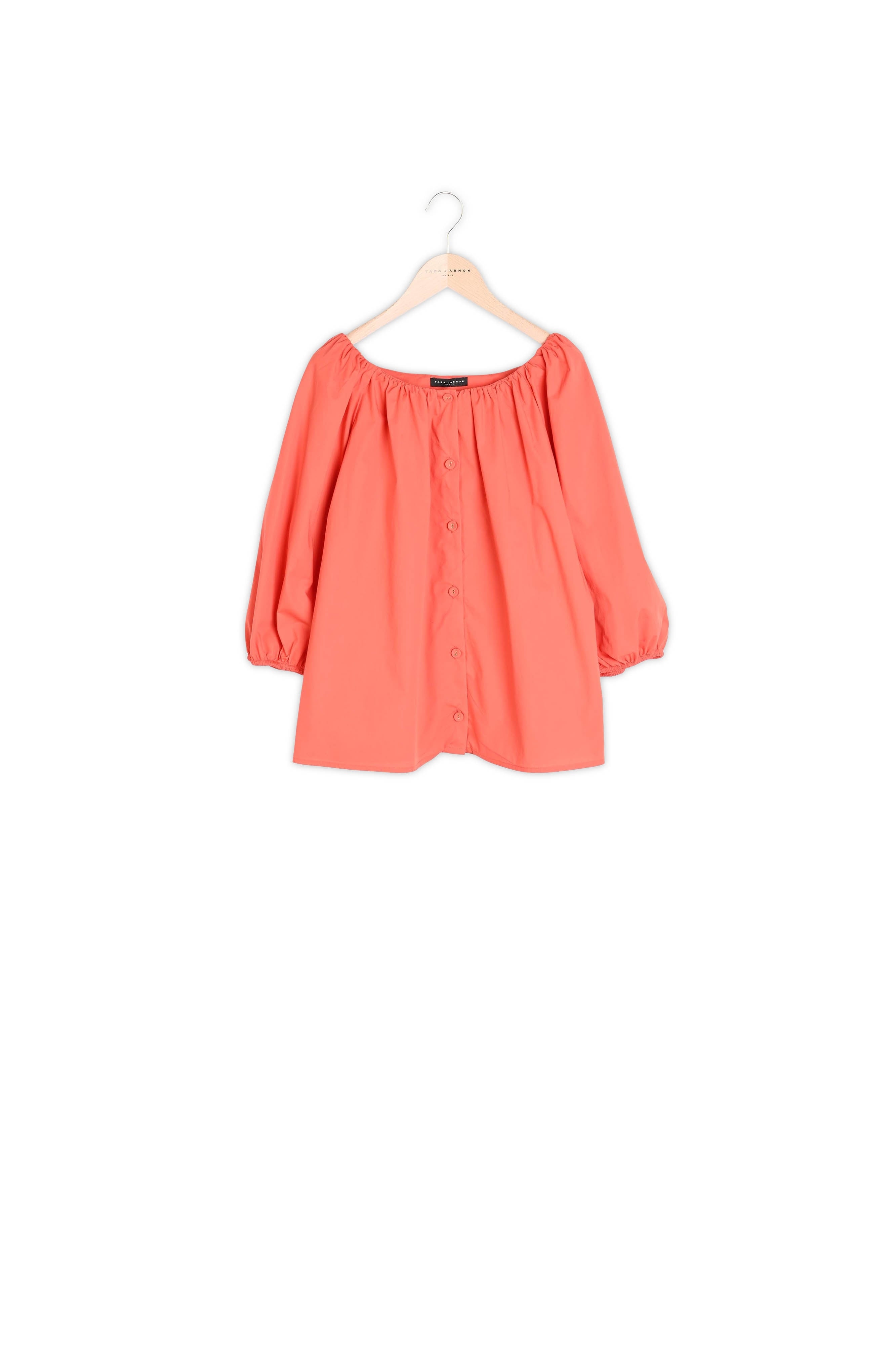 Chemise Cuba rouge en popeline Faume - seconde main