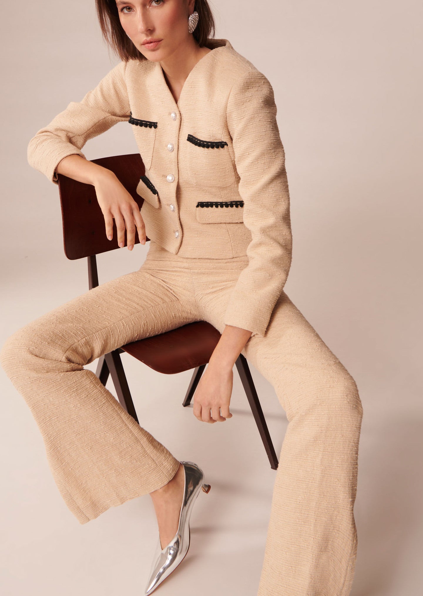 Veste Versailles beige en tweed Faume - seconde main