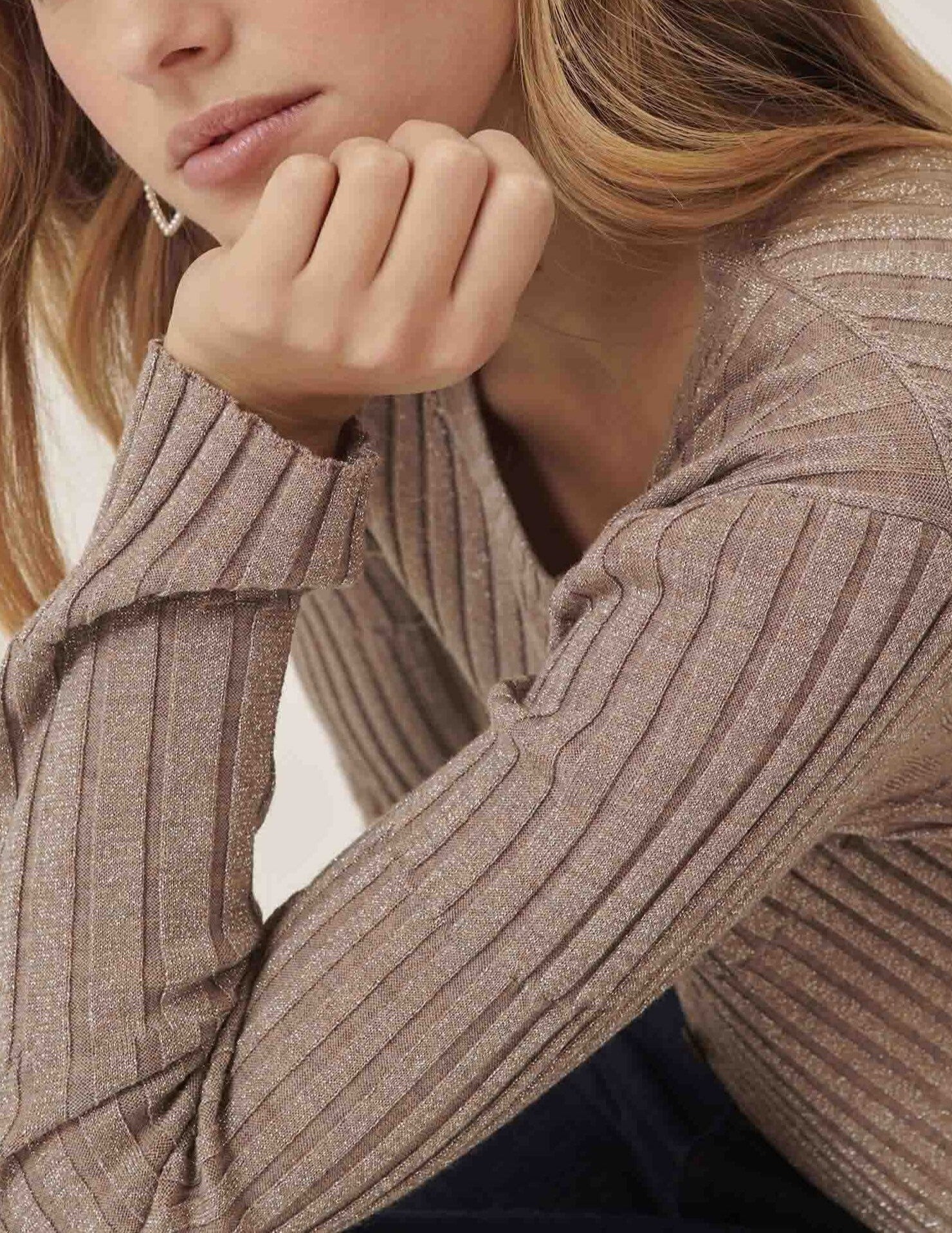 Gilet Gentleman beige en merinos extrafin Faume - seconde main