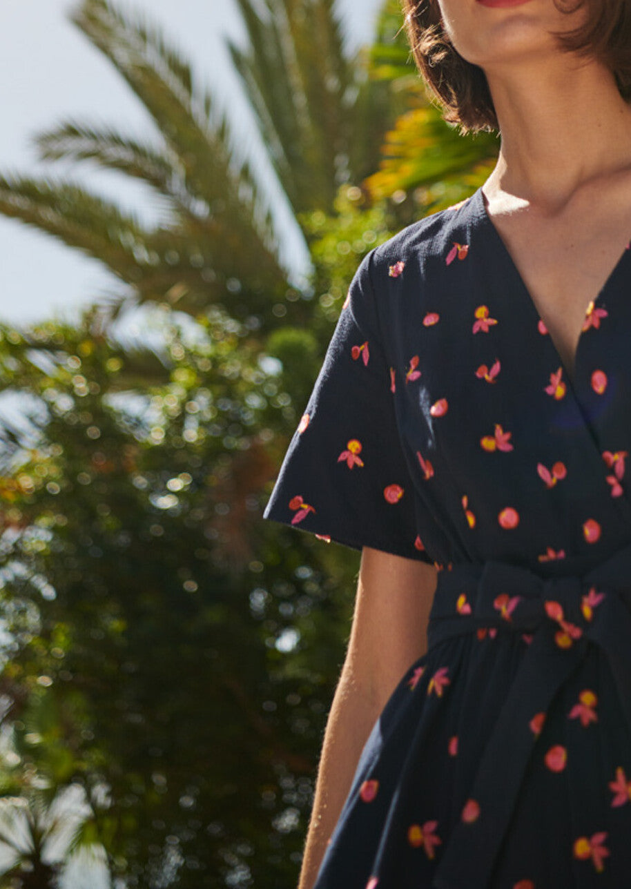 Robe bleu nuit à motifs Faume - seconde main