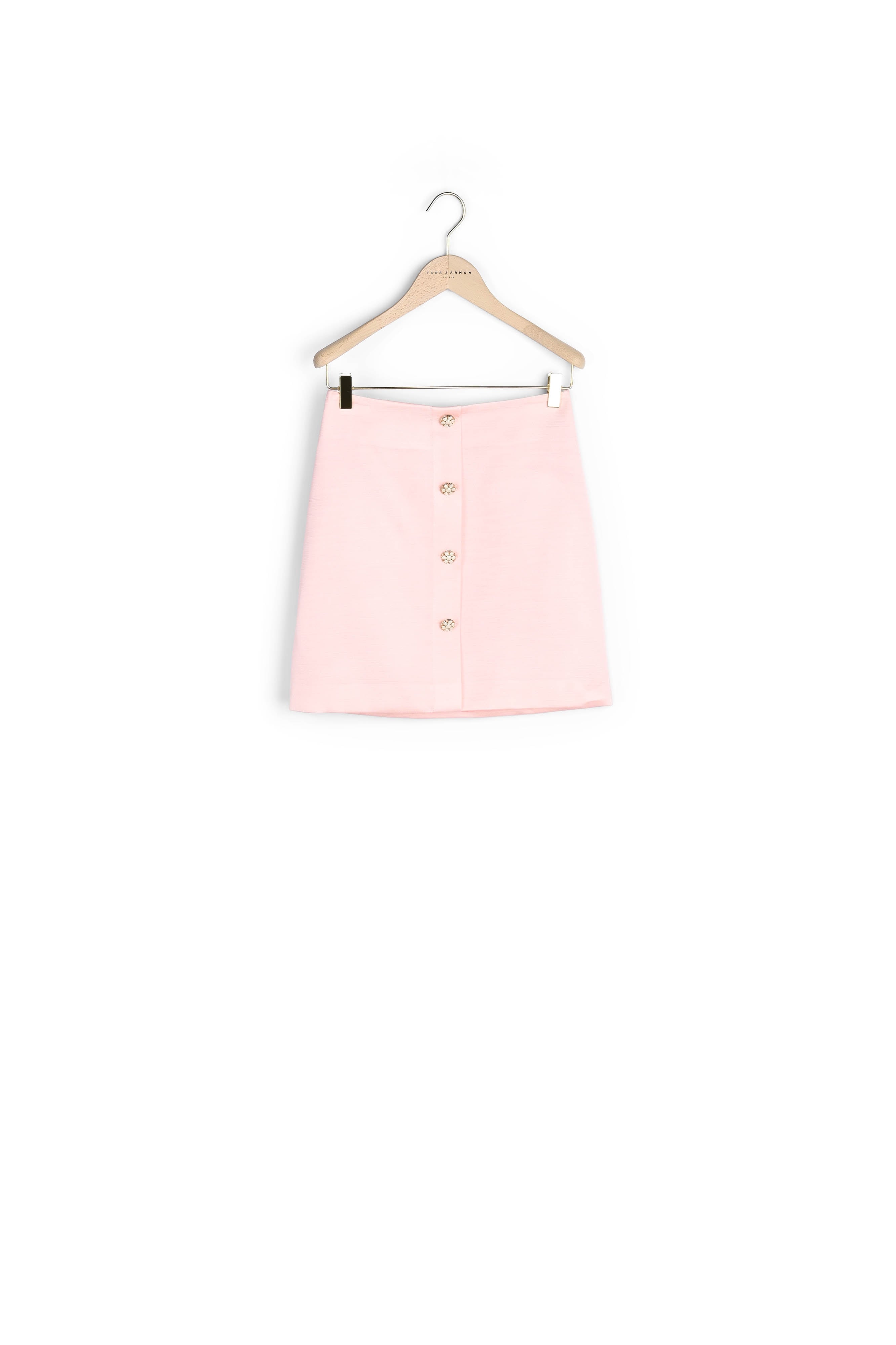 Jupe Javana rose pâle en coton satiné Faume - seconde main