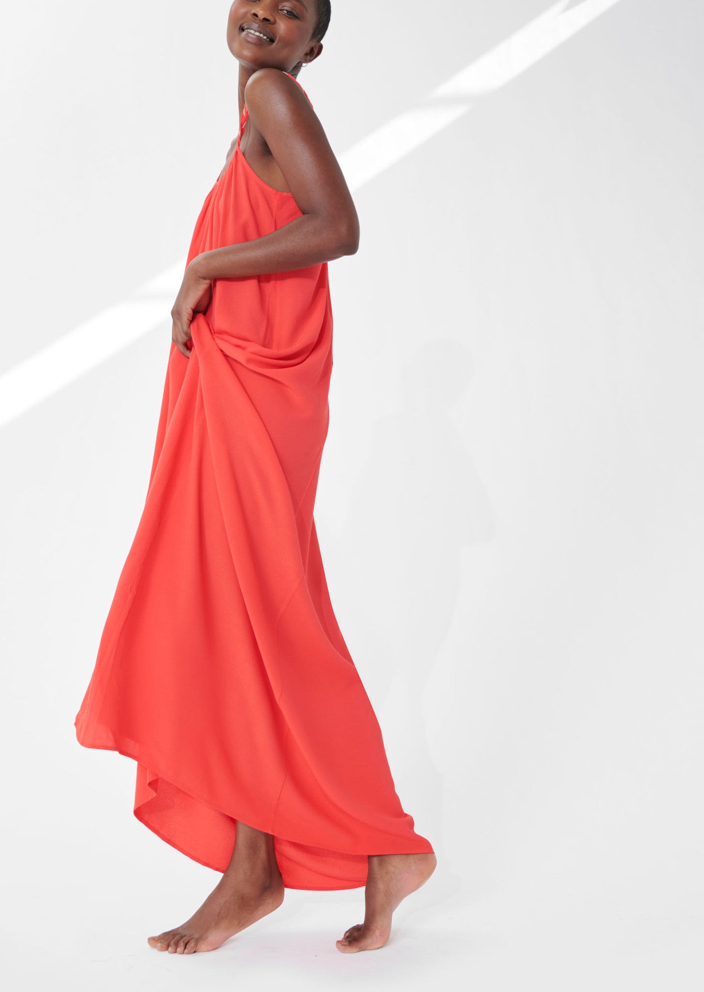 Robe Rosetta rouge en crêpe Faume - seconde main