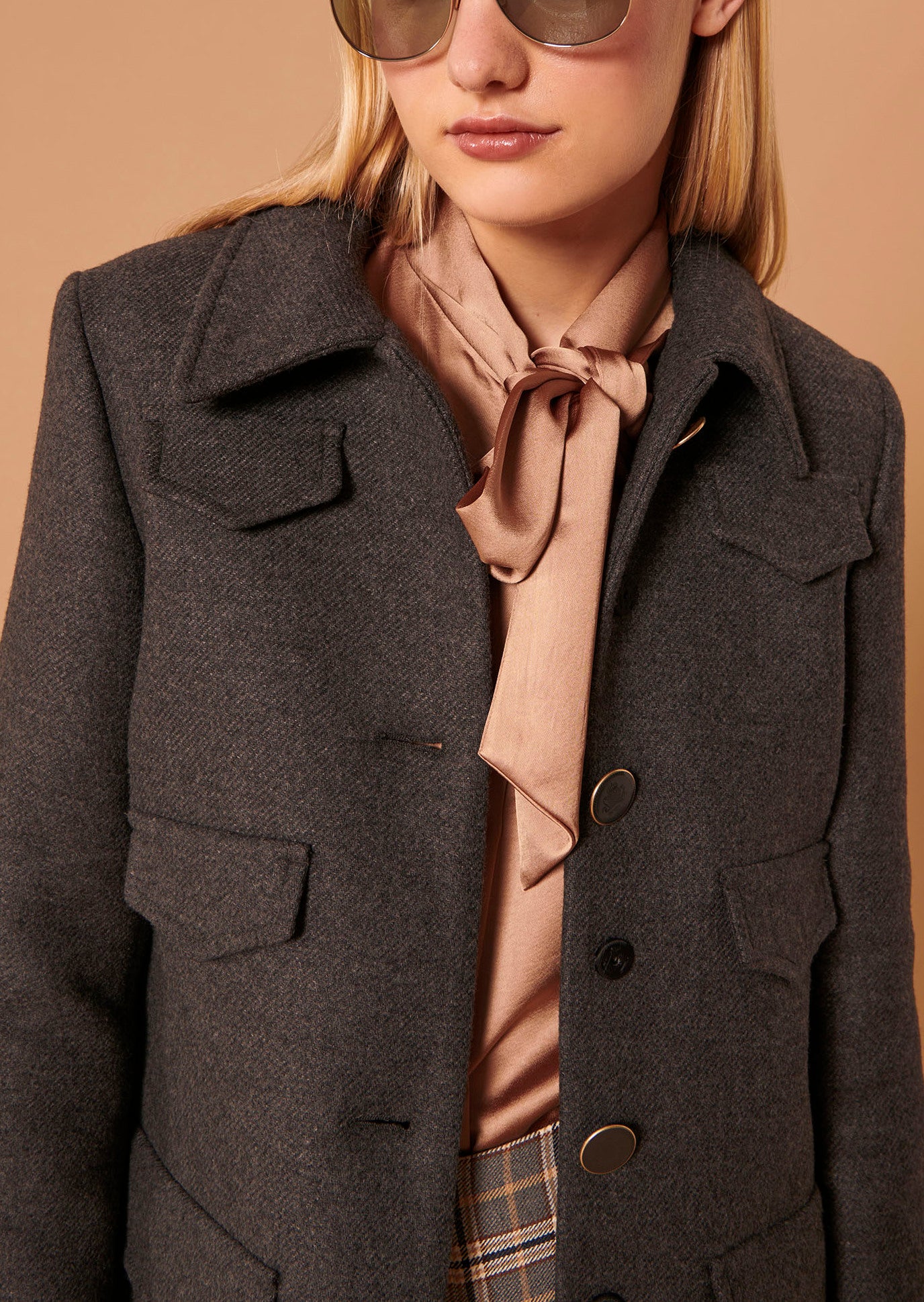 Manteau Marin gris en drap caban Faume - seconde main