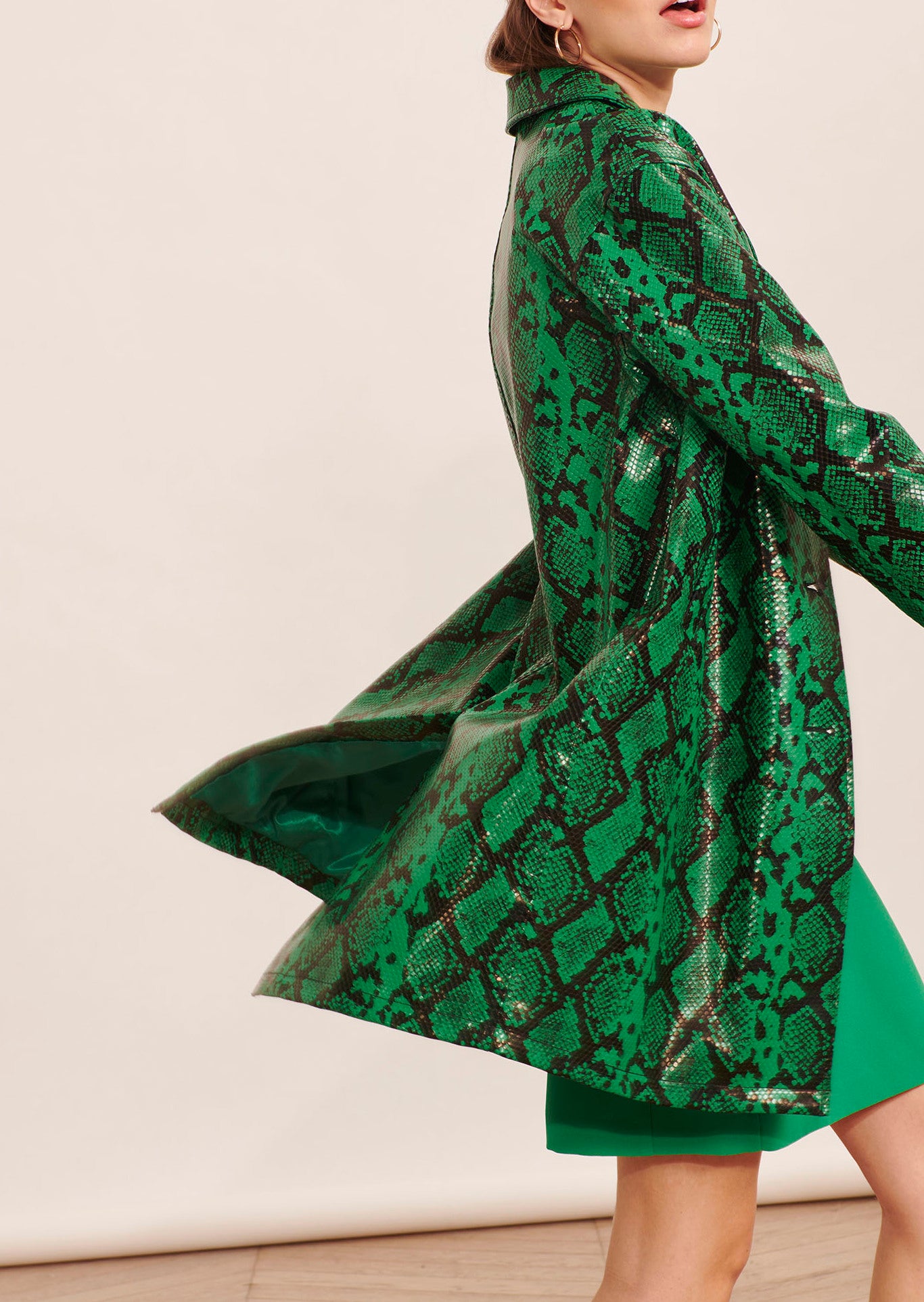 Manteau Manray vert motif python Faume - seconde main