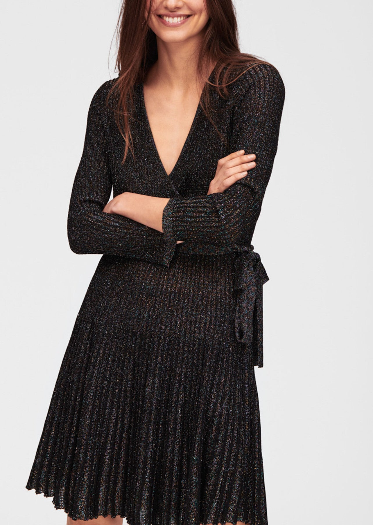 Maille noire plissée en lurex Faume - seconde main