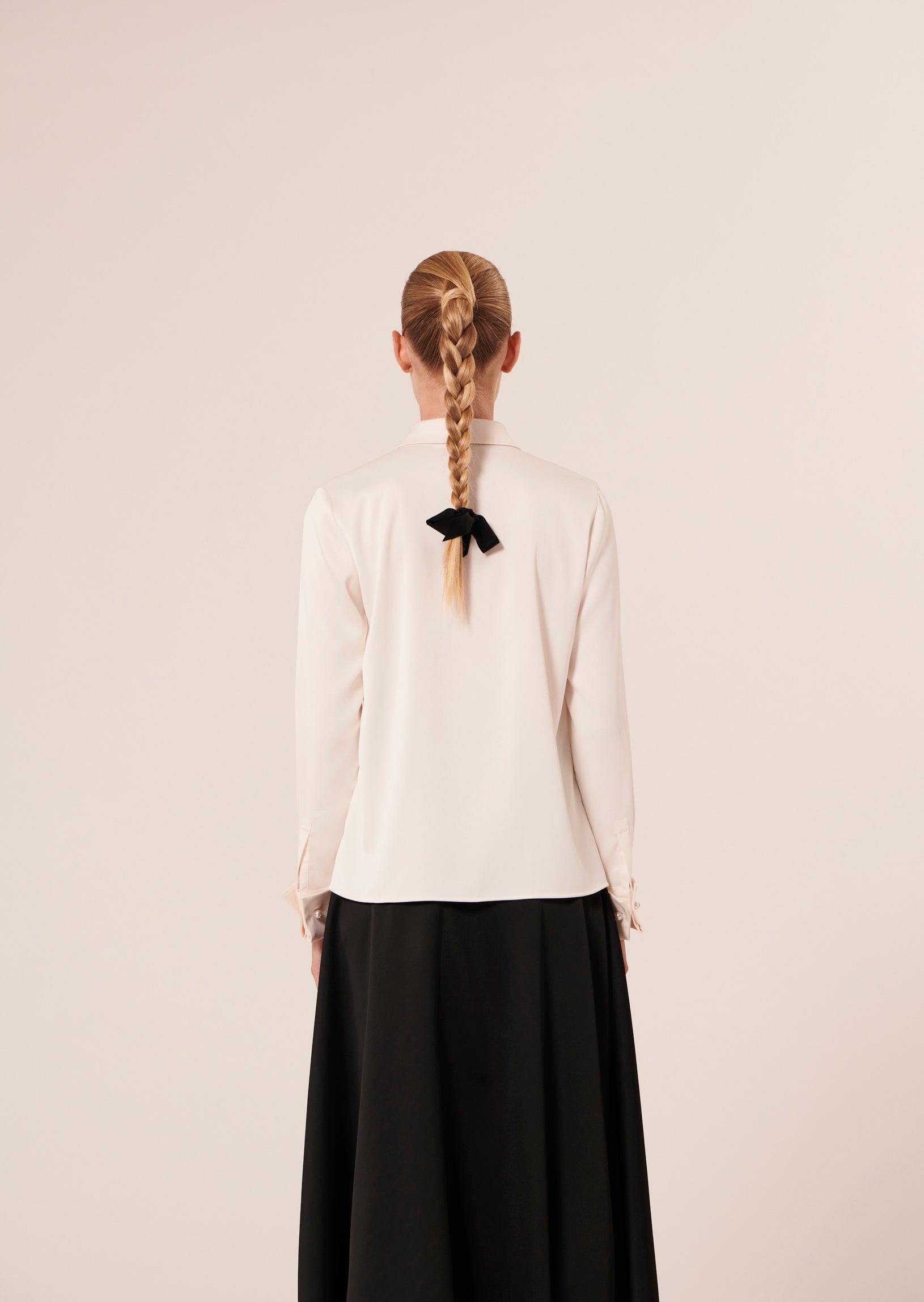 Chemise Cynthia écrue en satin fluide Faume - seconde main