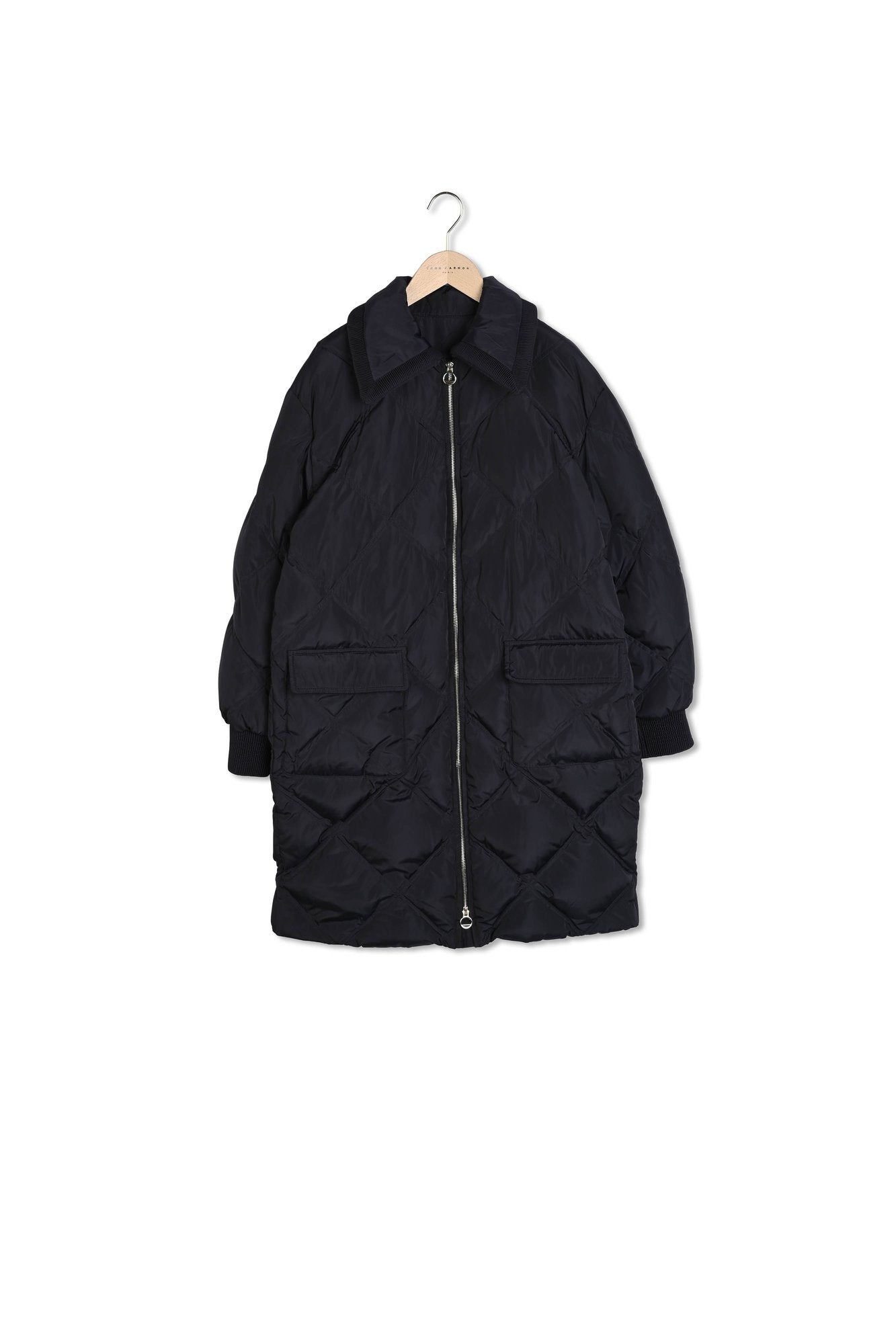 Doudoune longue Dominique bleu nuit matelassée Faume - seconde main