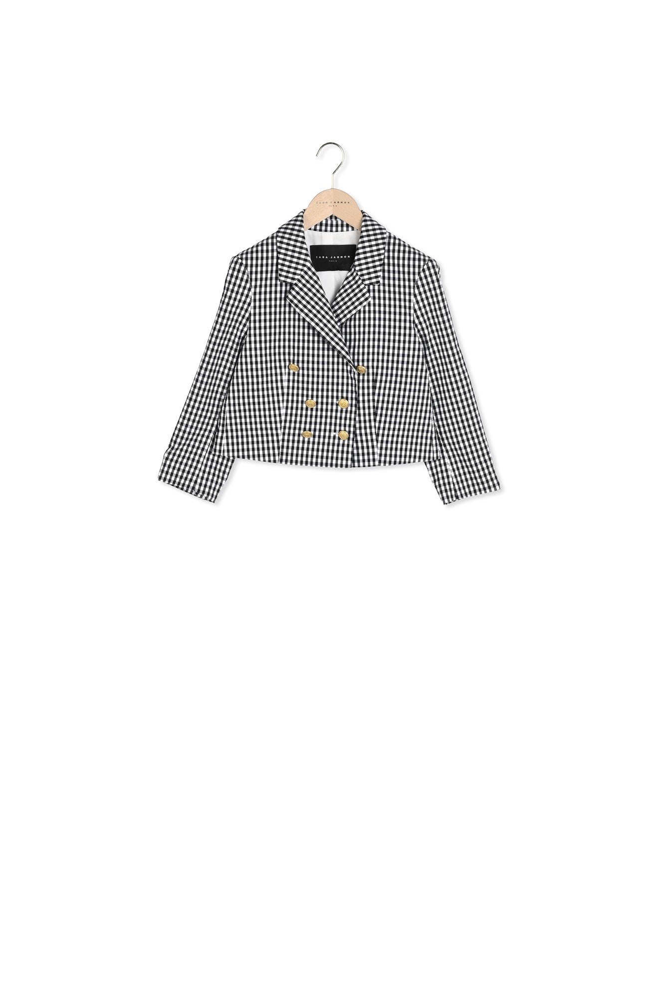 Veste Vigo noire en vichy de coton Faume - seconde main