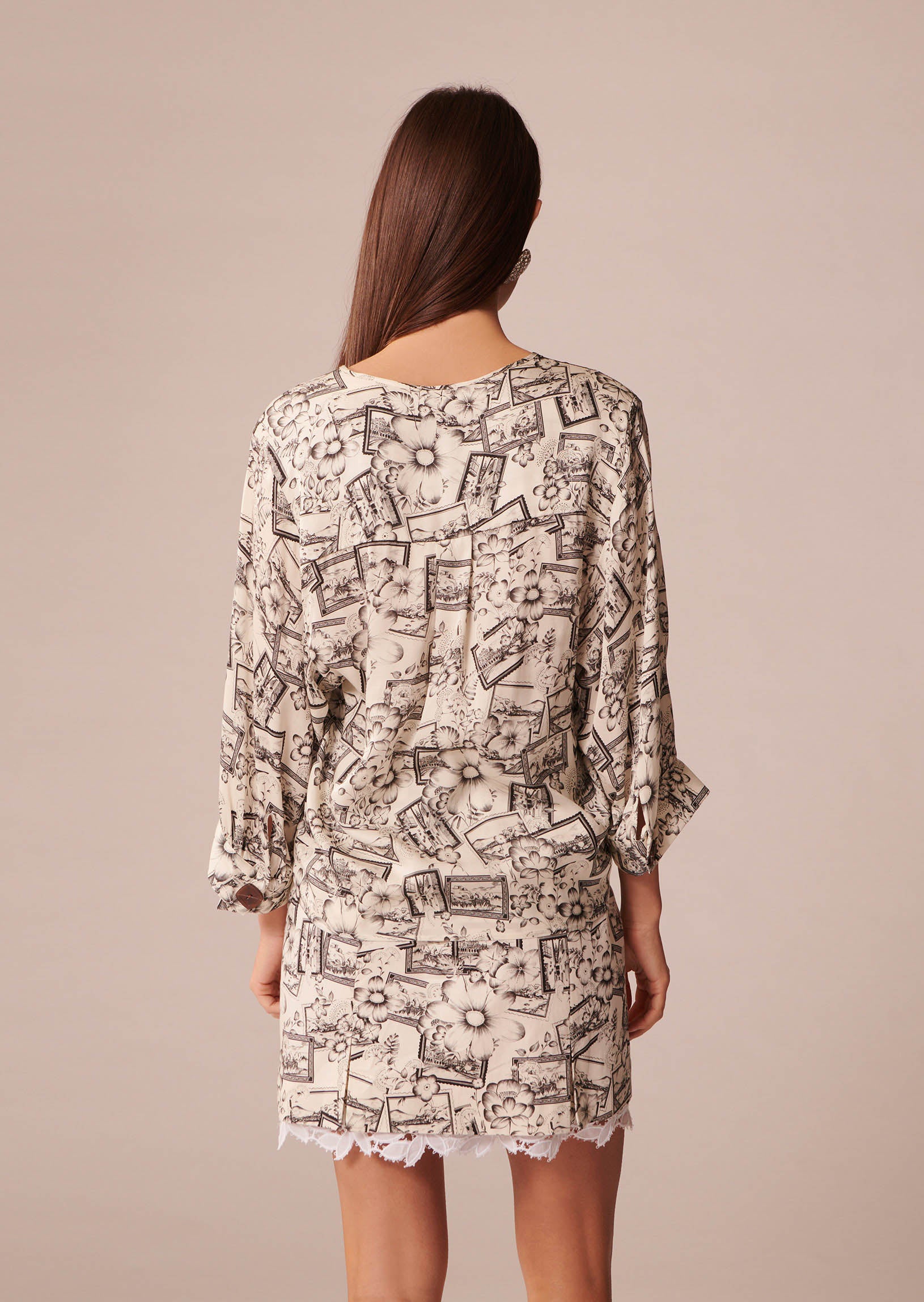 Top Tabata écru imprimé Faume - seconde main