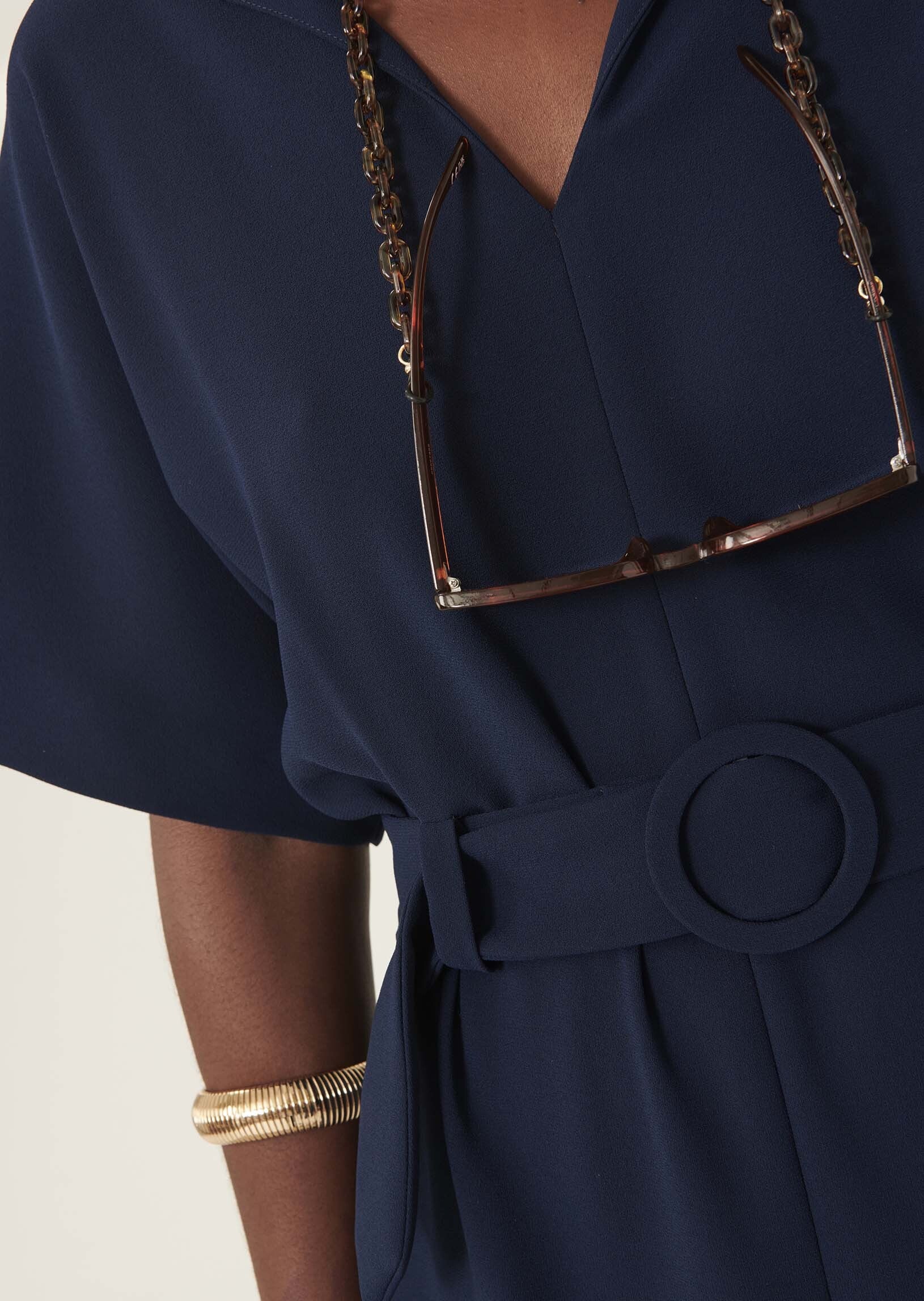 Robe Rafaelle bleu nuit en crêpe Faume - seconde main