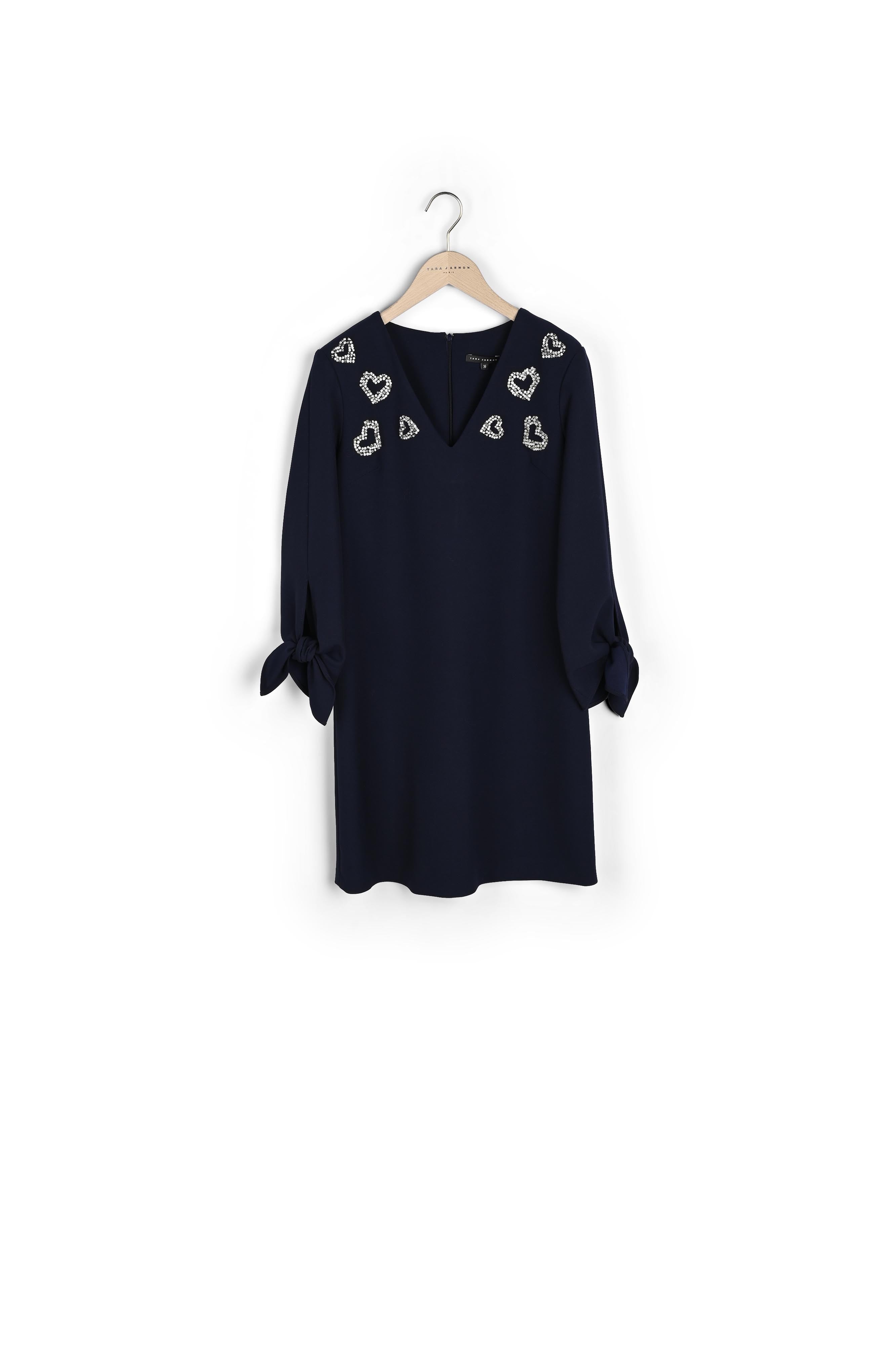 Robe bijou bleu nuit en toile gabardine Faume - seconde main