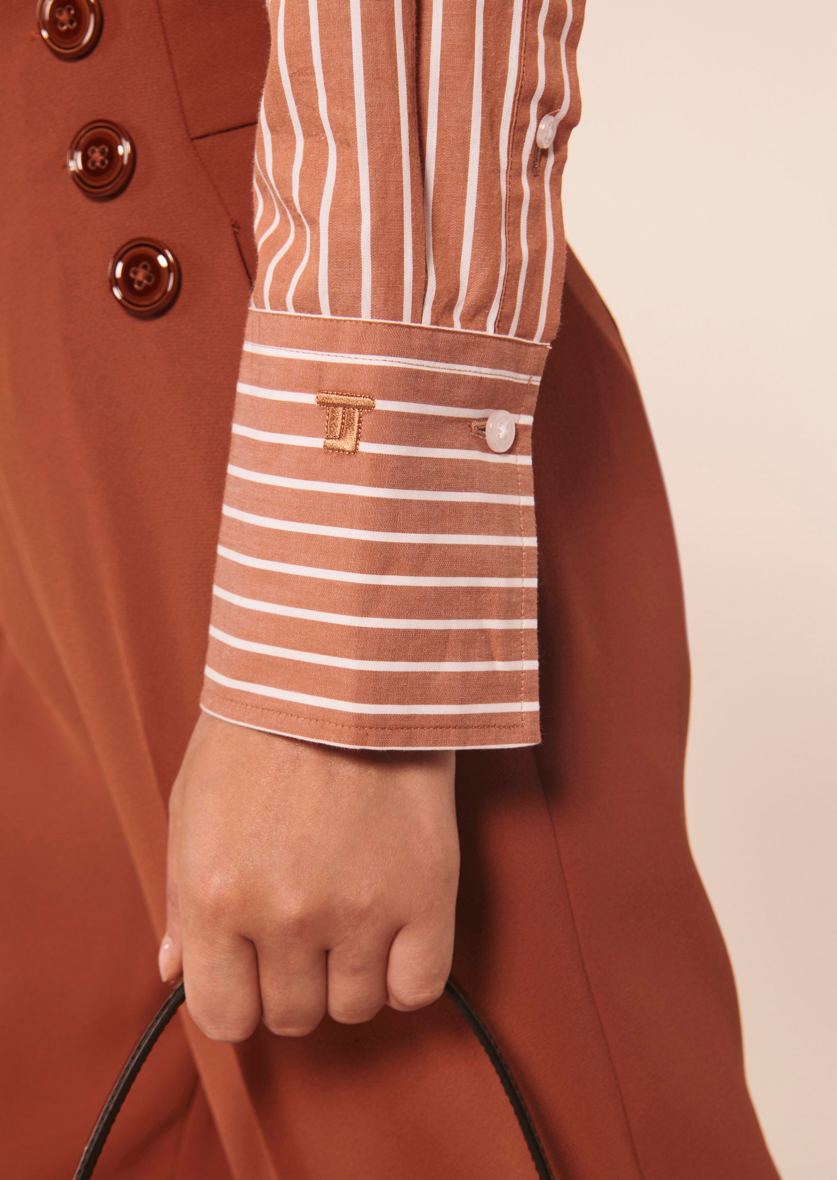 Chemise Carrie rose en popeline à rayures Faume - seconde main