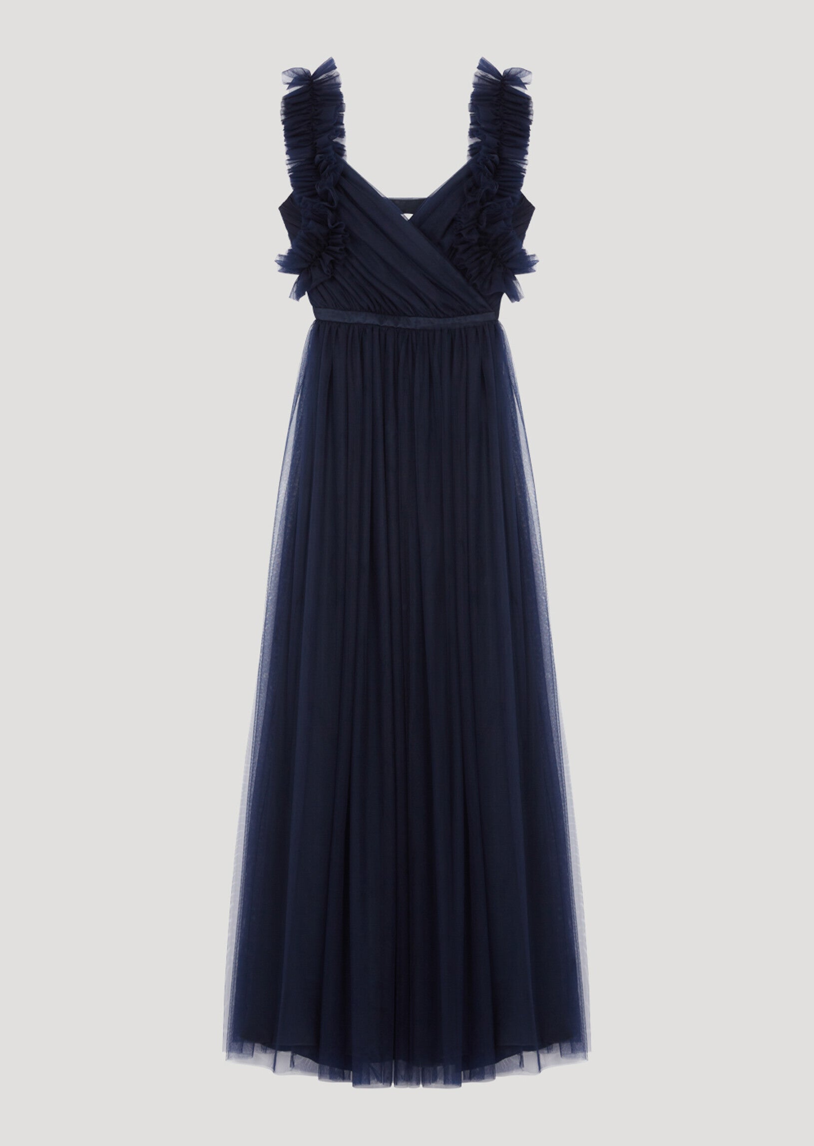 Robe longue en tulle bleu nuit Faume - seconde main
