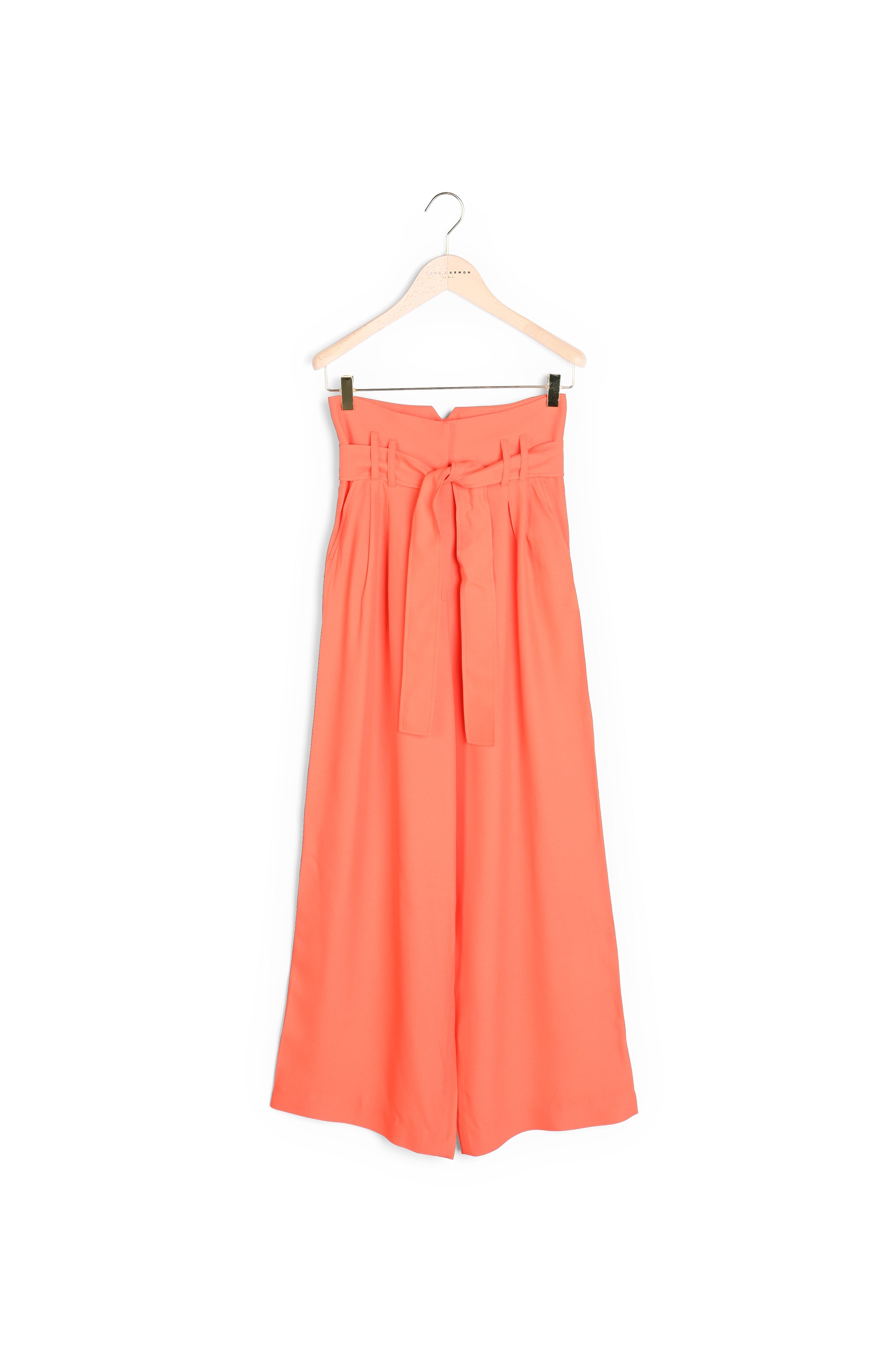 Pantalon Pia orange en crêpe léger Faume - seconde main